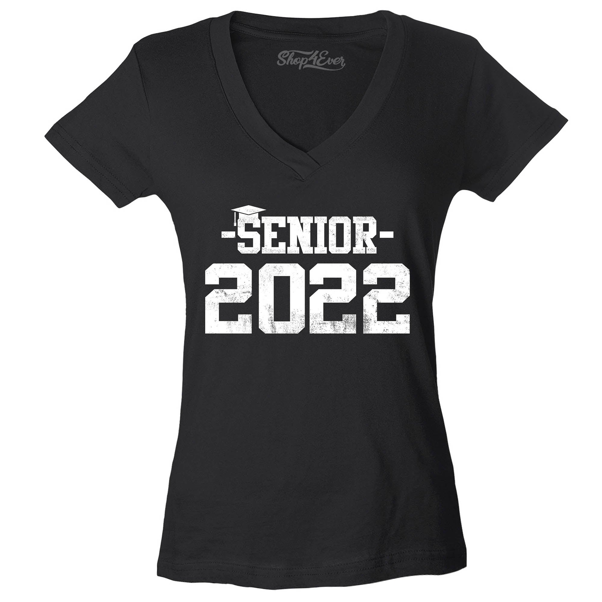 Senior 2022 Graduation Women's V-Neck T-Shirt Slim Fit