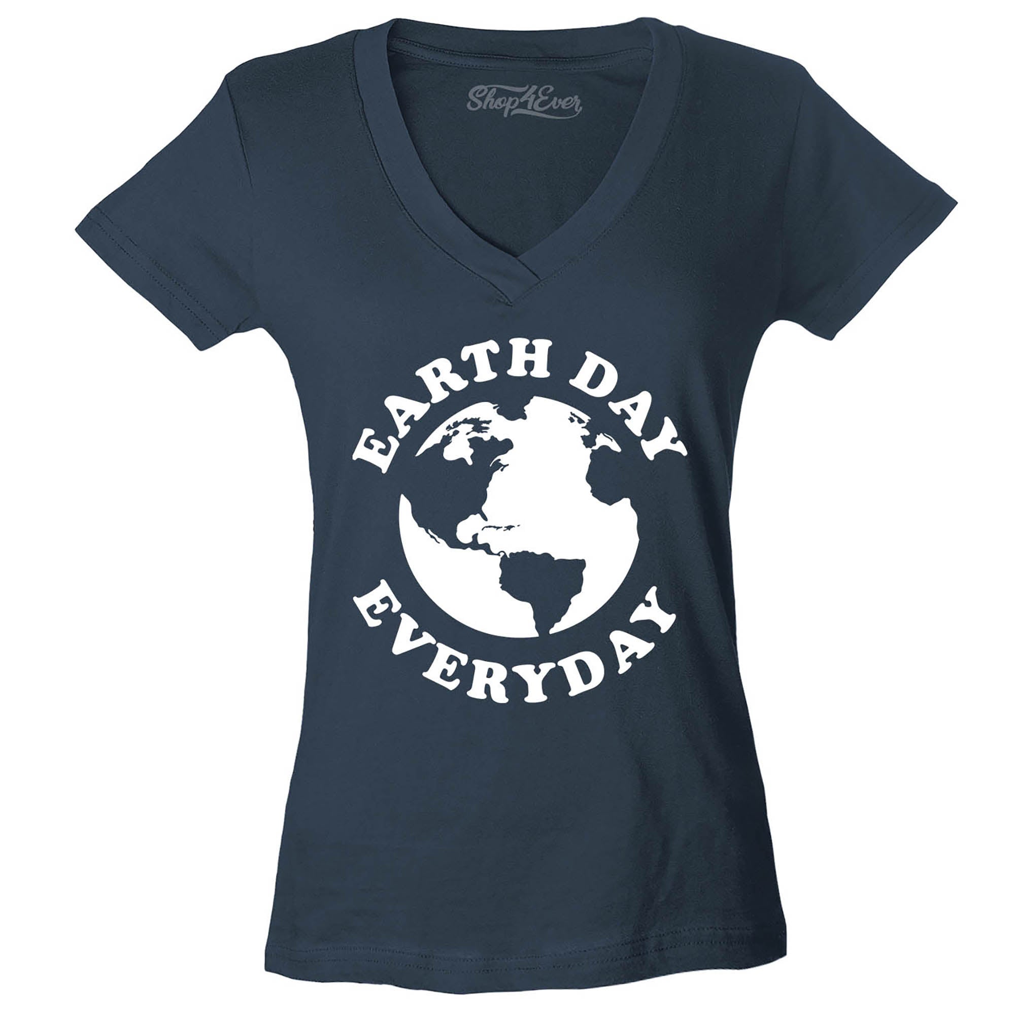 Earth Day Everyday Women's V-Neck T-Shirt Slim Fit