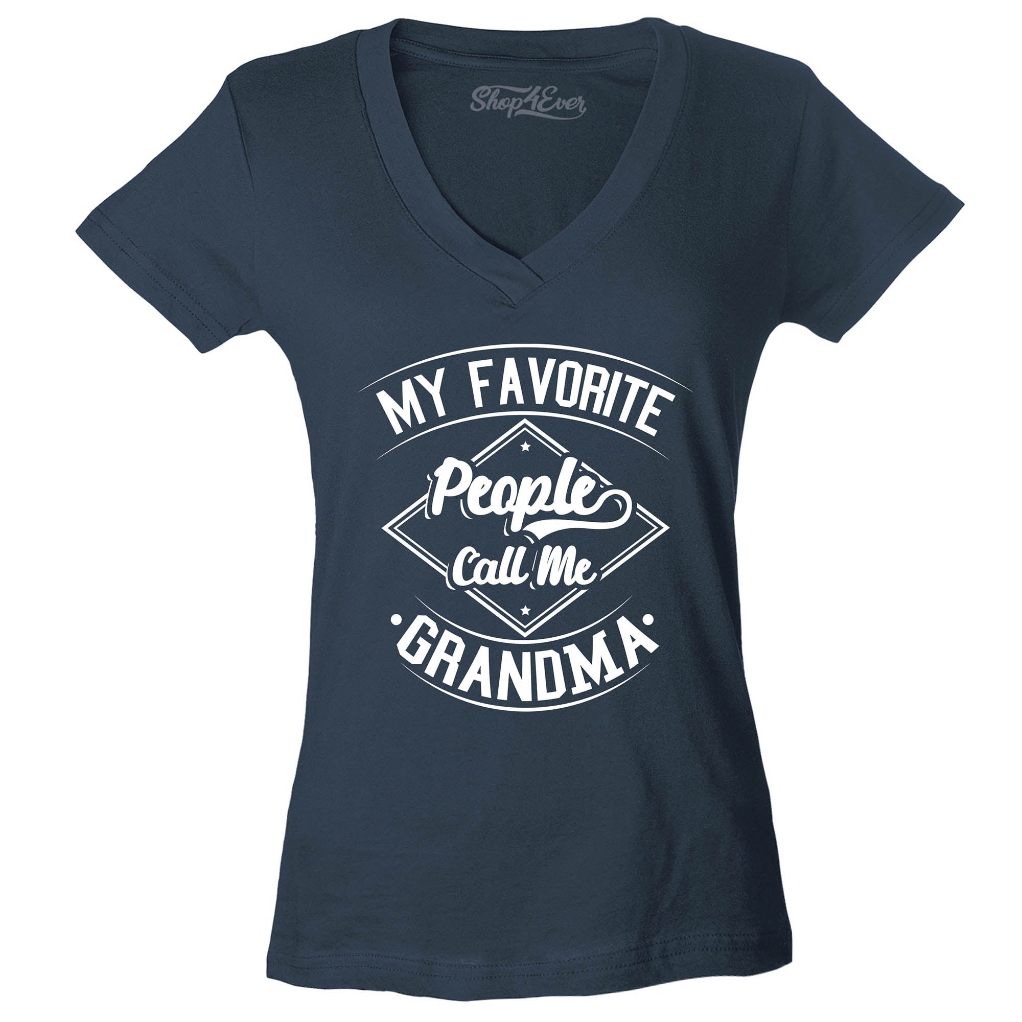 My Favorite People Call Me Grandma Women's V-Neck T-Shirt Slim Fit