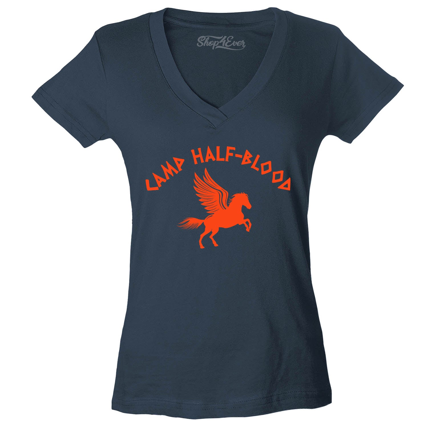 Camp Half Blood Orange Women's V-Neck T-Shirt Slim FIT