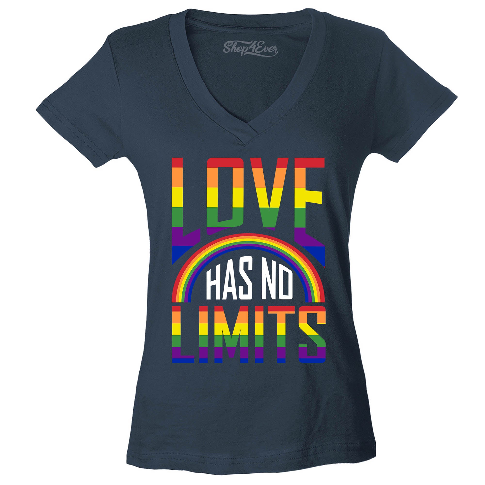 Love Has No Limits ~ Gay Pride Women's V-Neck T-Shirt Slim Fit