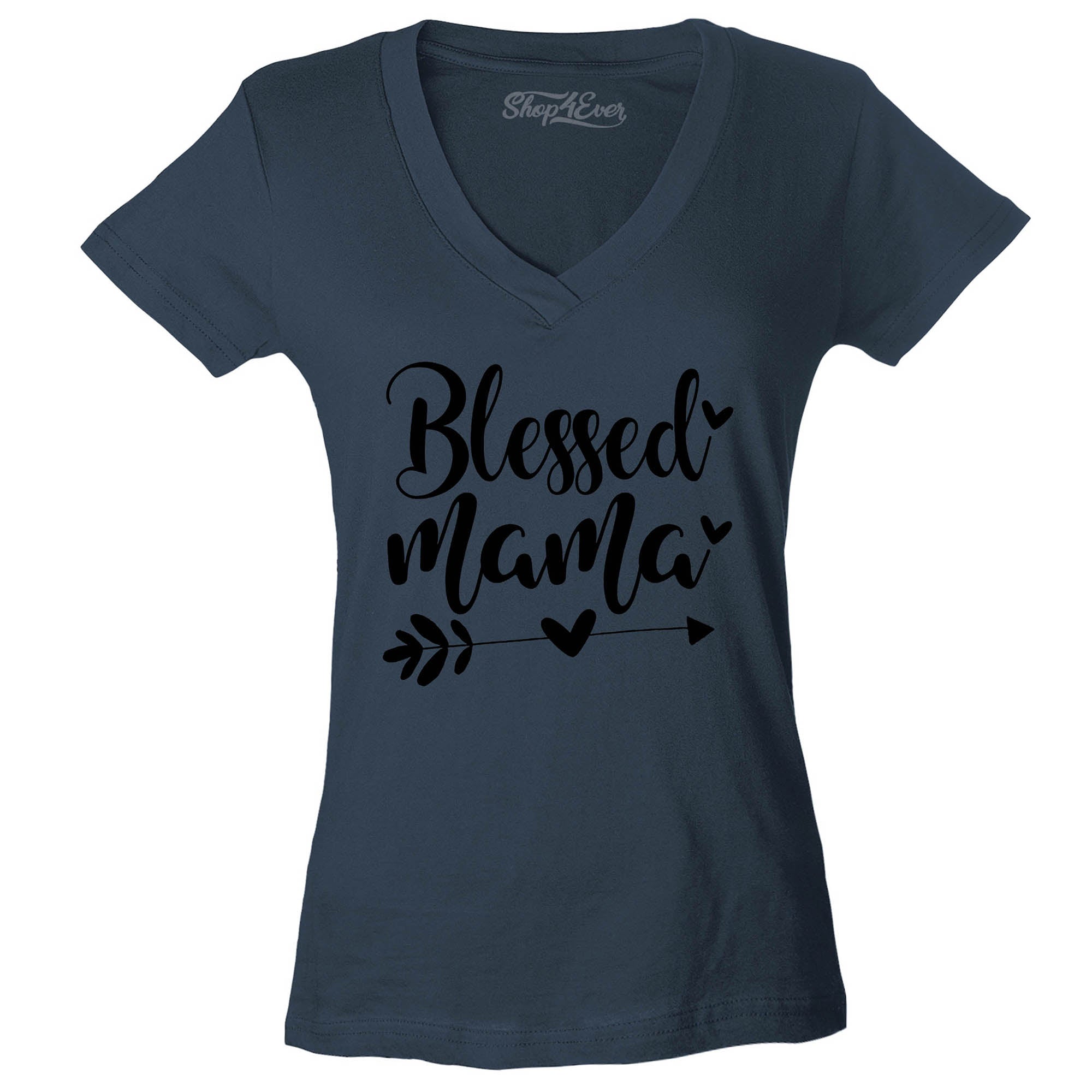 Blessed Mama Women's V-Neck T-Shirt