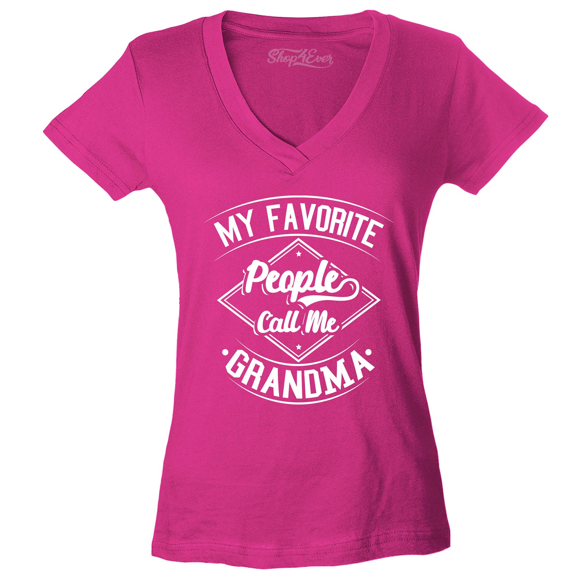 My Favorite People Call Me Grandma Women's V-Neck T-Shirt Slim Fit