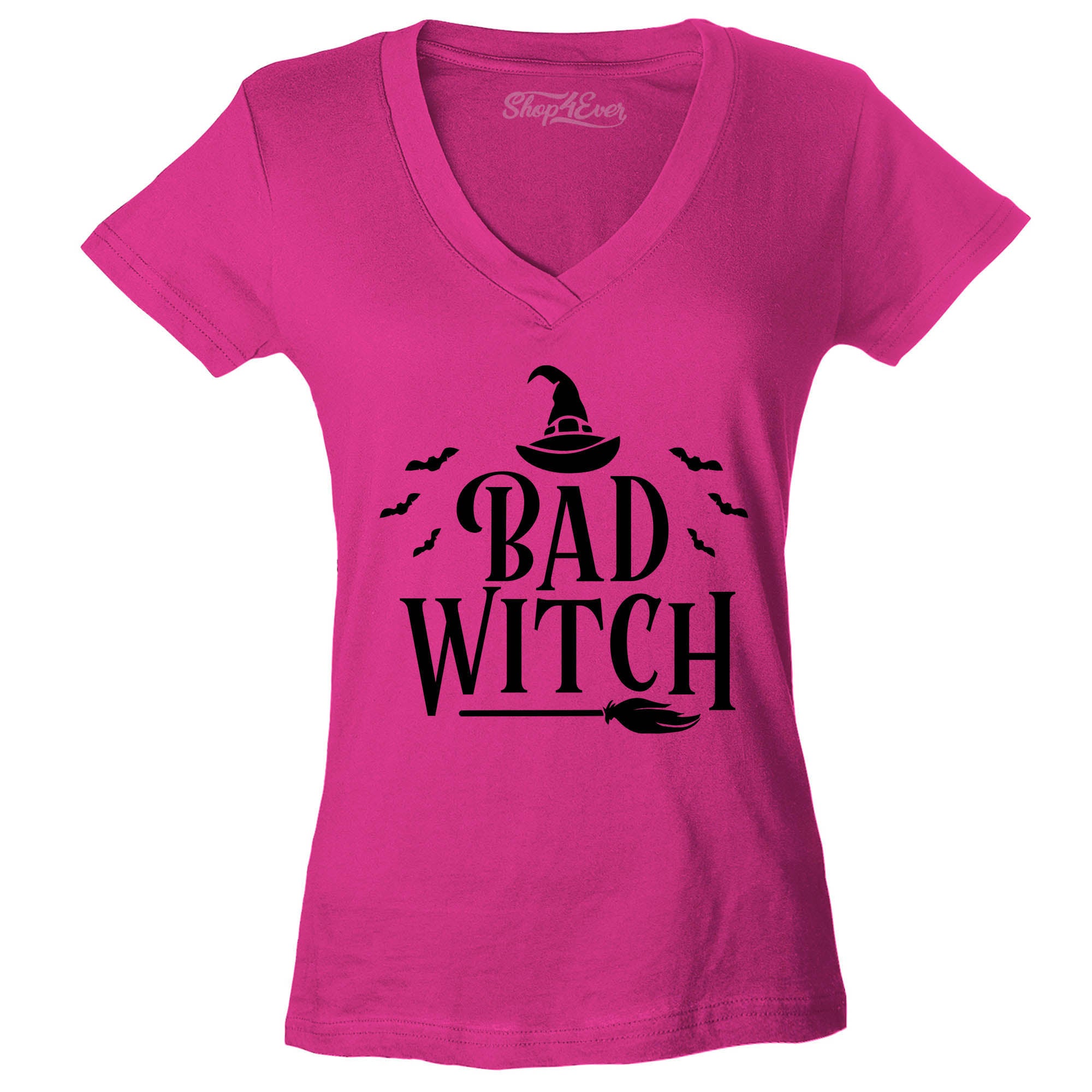 Good Witch ~ Bad Witch Matching Halloween Costume Women's V-Neck T-Shirt Slim Fit