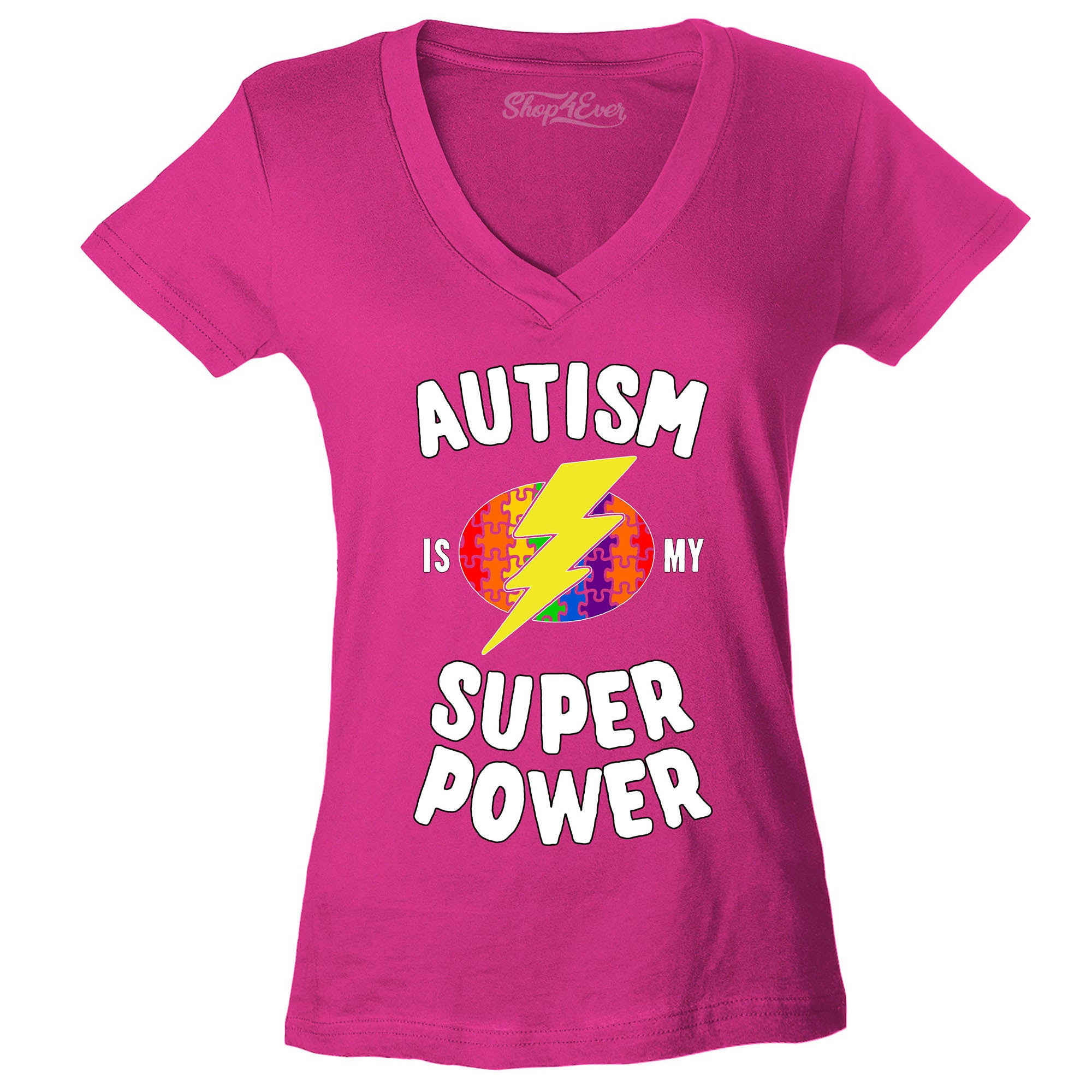 Autism is My Super Power Women's V-Neck T-Shirt Autism Awareness Shirts