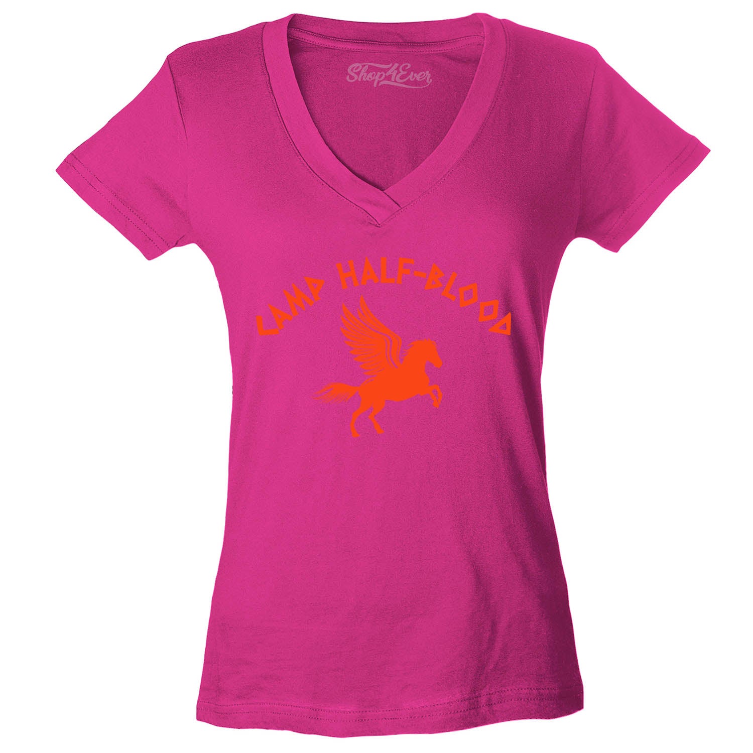 Camp Half Blood Orange Women's V-Neck T-Shirt Slim FIT