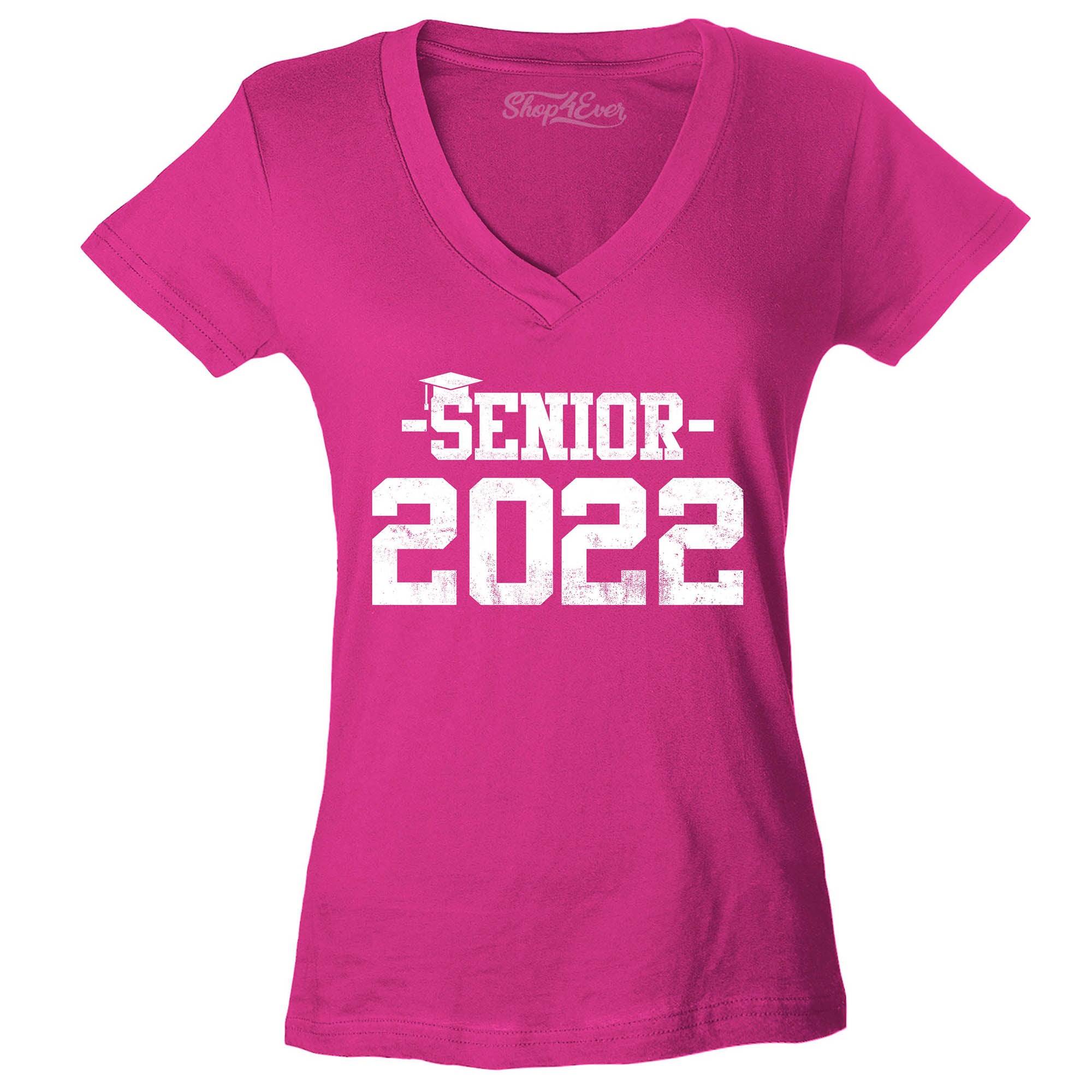 Senior 2022 Graduation Women's V-Neck T-Shirt Slim Fit