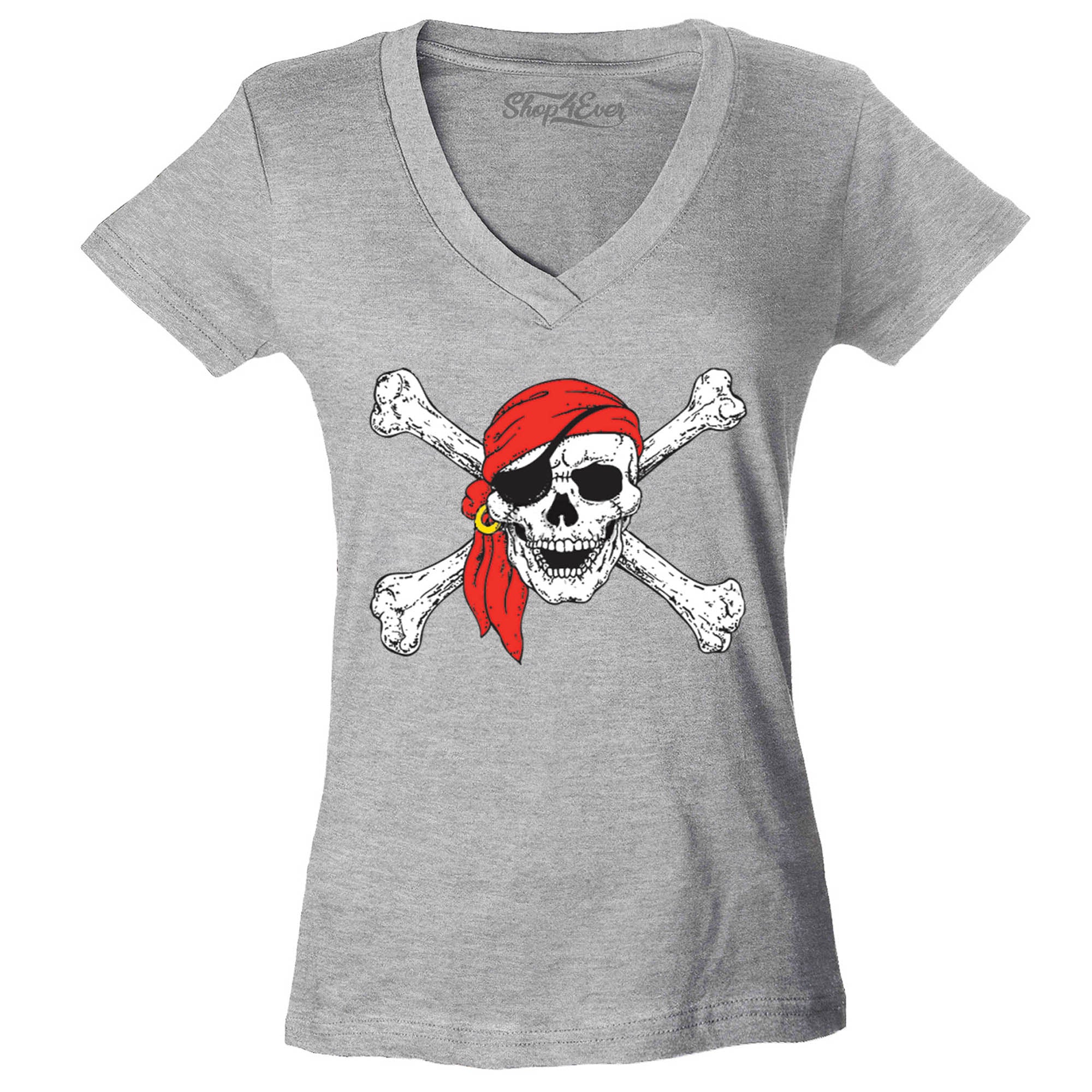 Pirate Buccaneer Costume Women's V-Neck T-Shirt Slim FIT