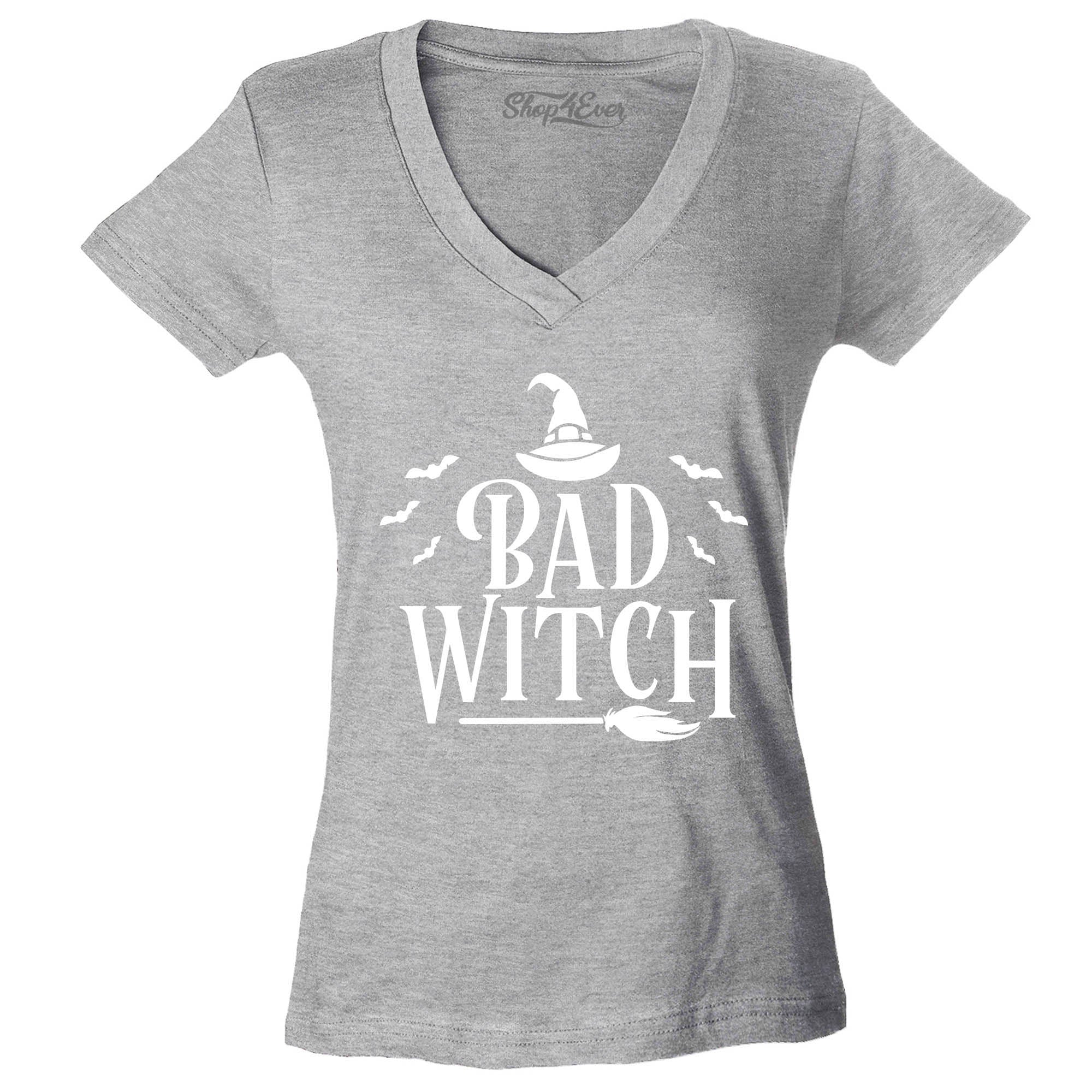 Good Witch ~ Bad Witch Matching Halloween Costume Women's V-Neck T-Shirt Slim Fit