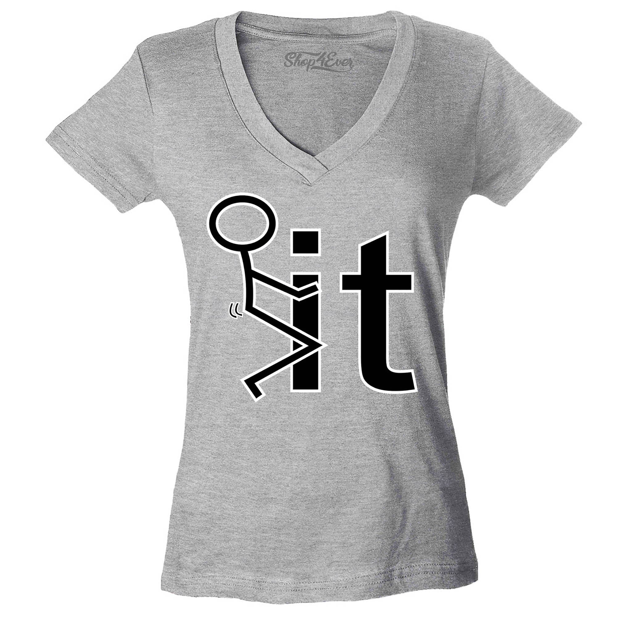 Screw It FCK It Women's V-Neck T-Shirt Slim FIT