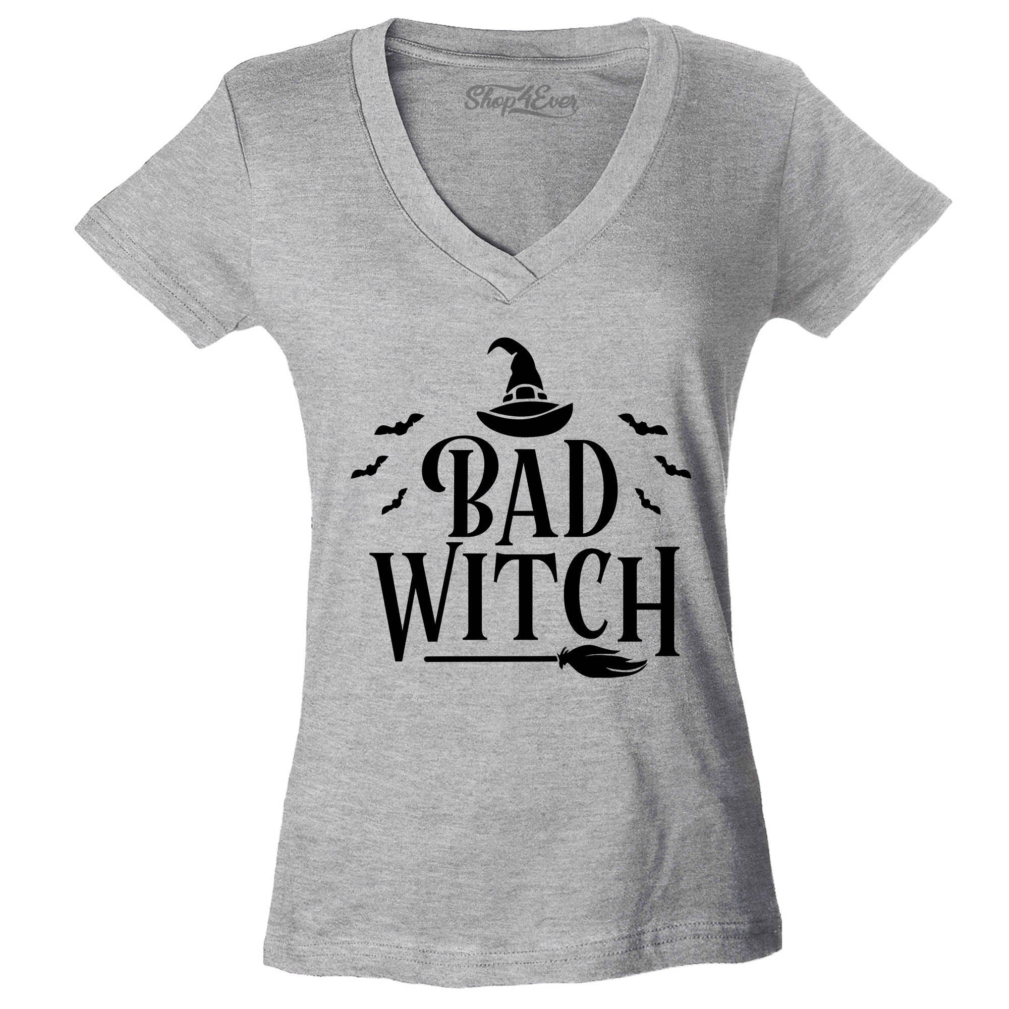 Good Witch ~ Bad Witch Matching Halloween Costume Women's V-Neck T-Shirt Slim Fit