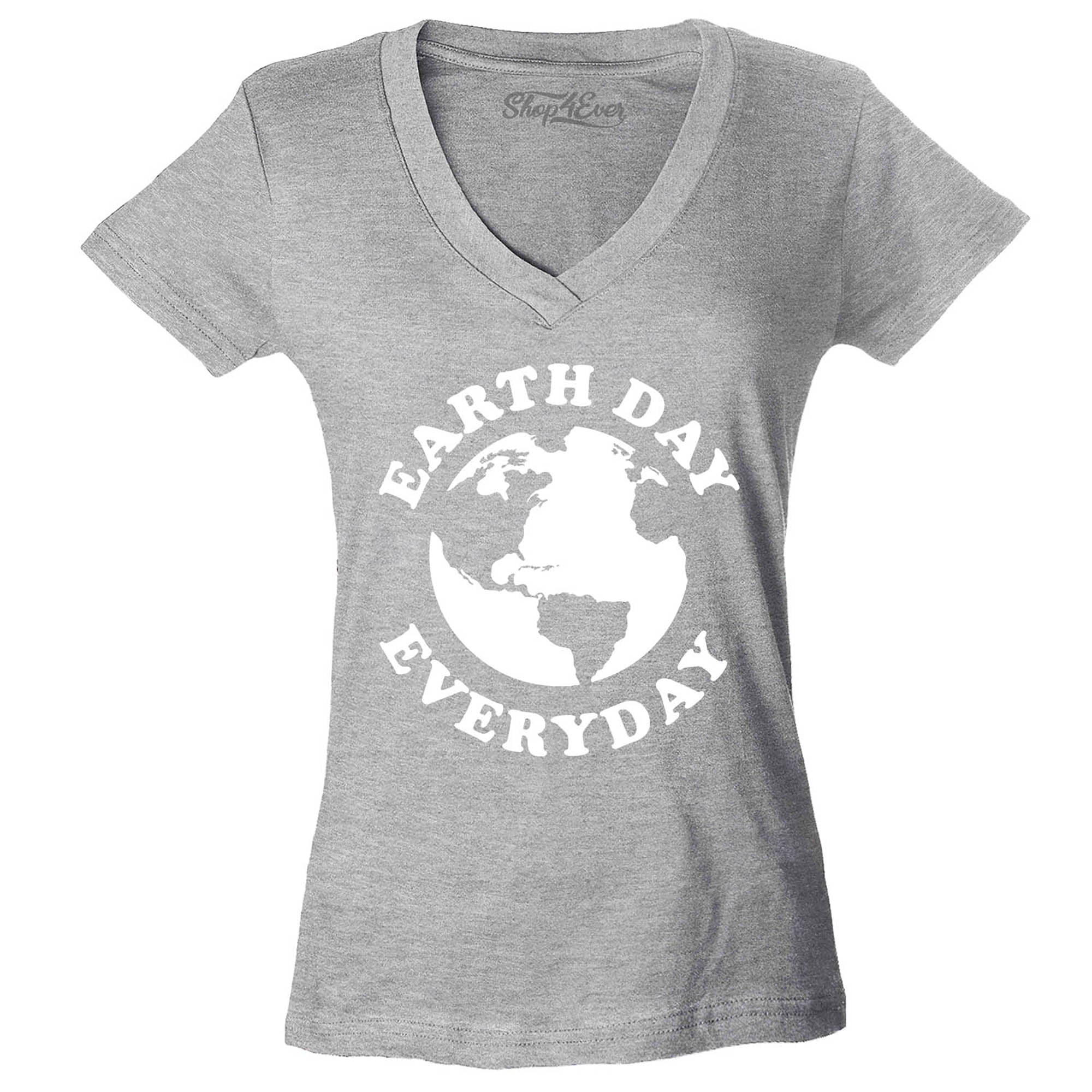 Earth Day Everyday Women's V-Neck T-Shirt Slim Fit
