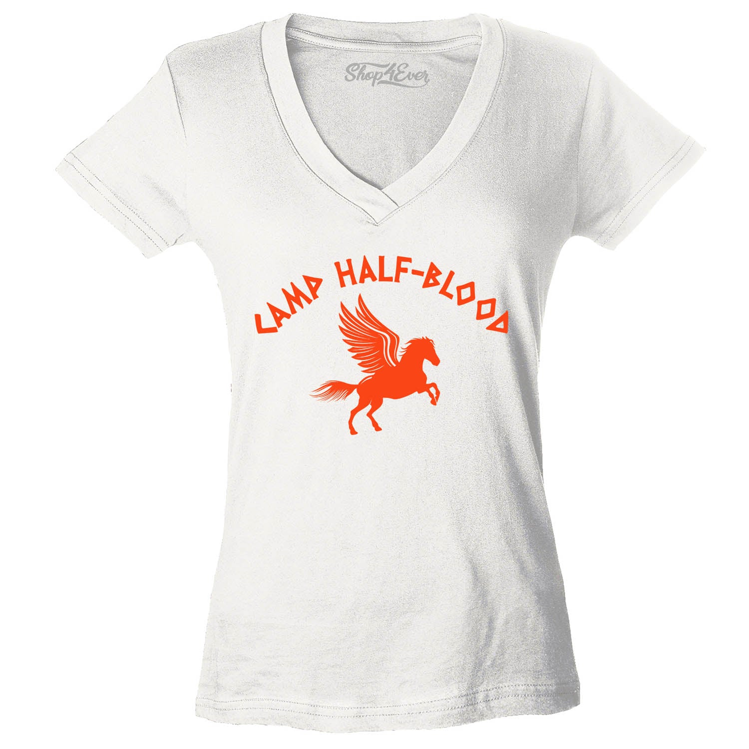 Camp Half Blood Orange Women's V-Neck T-Shirt Slim FIT