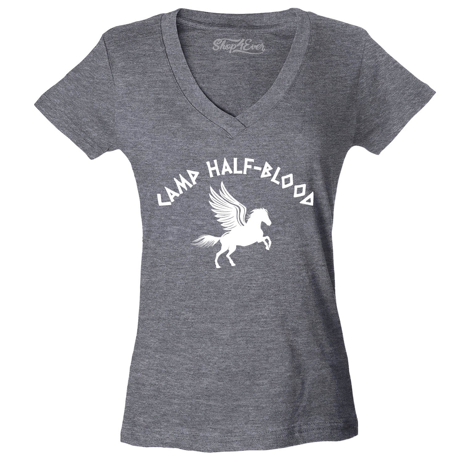 Camp Half Blood White Women's V-Neck T-Shirt Slim FIT