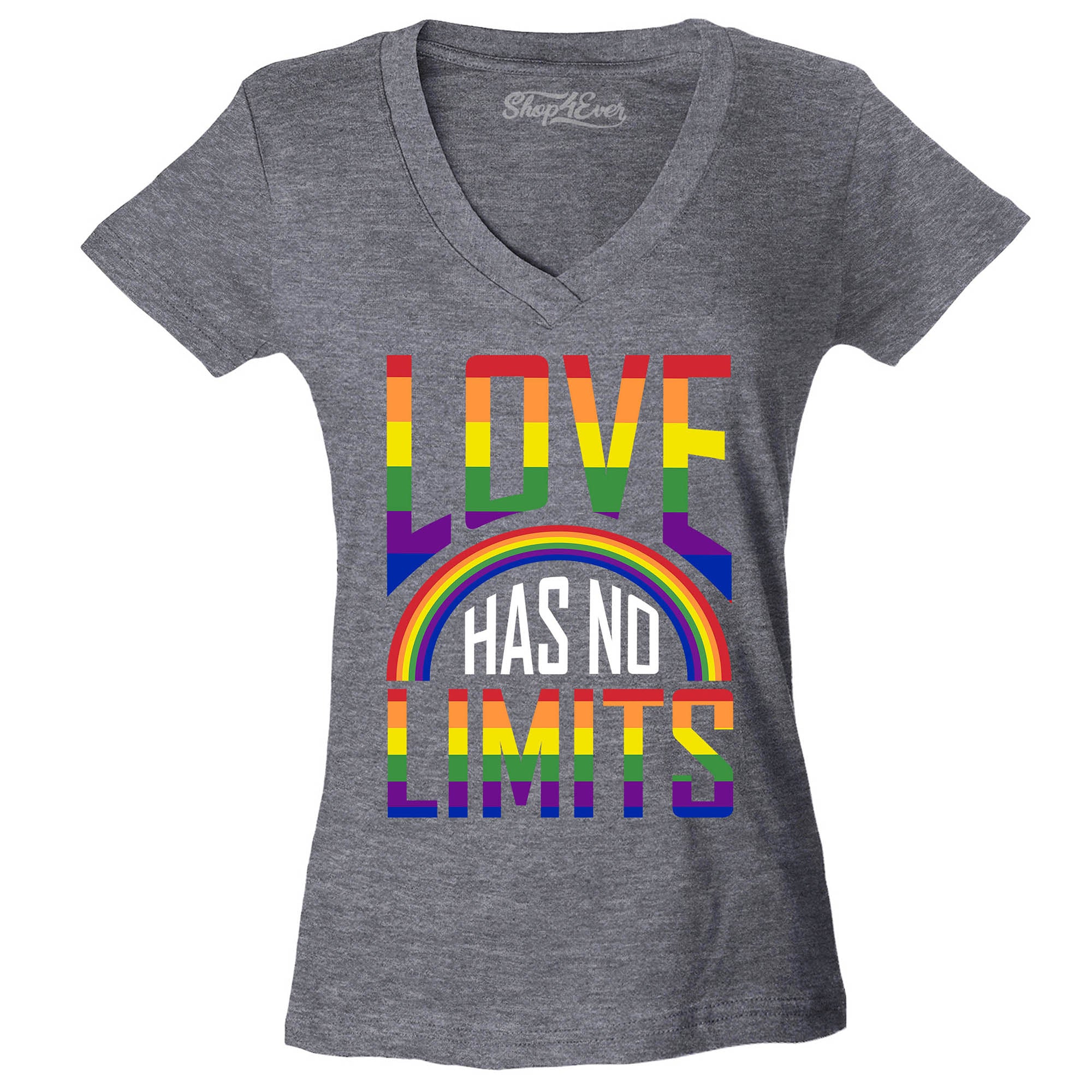 Love Has No Limits ~ Gay Pride Women's V-Neck T-Shirt Slim Fit