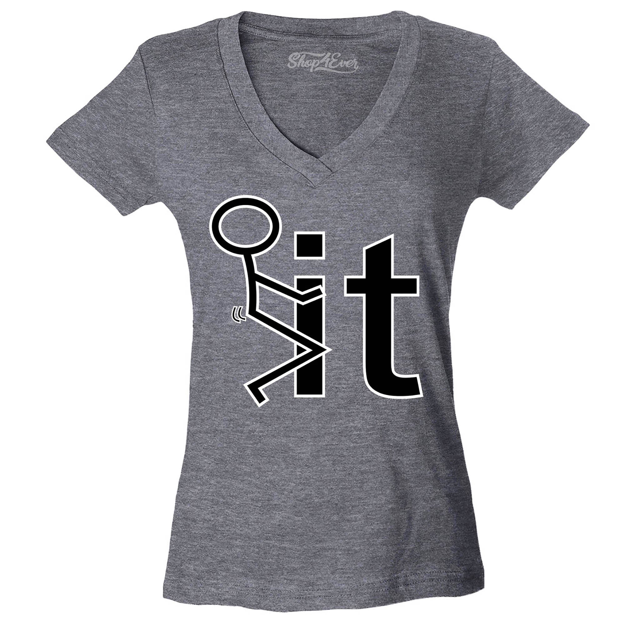 Screw It FCK It Women's V-Neck T-Shirt Slim FIT