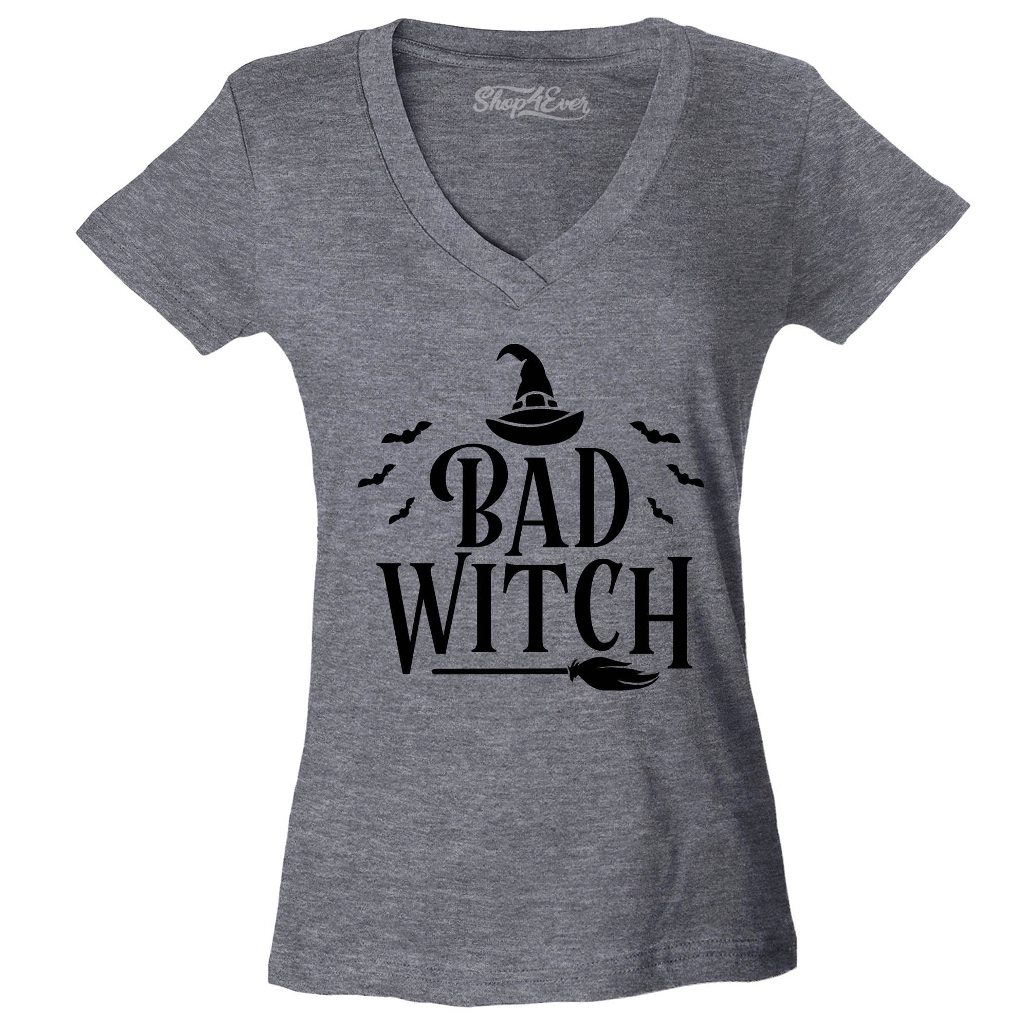 Good Witch ~ Bad Witch Matching Halloween Costume Women's V-Neck T-Shirt Slim Fit