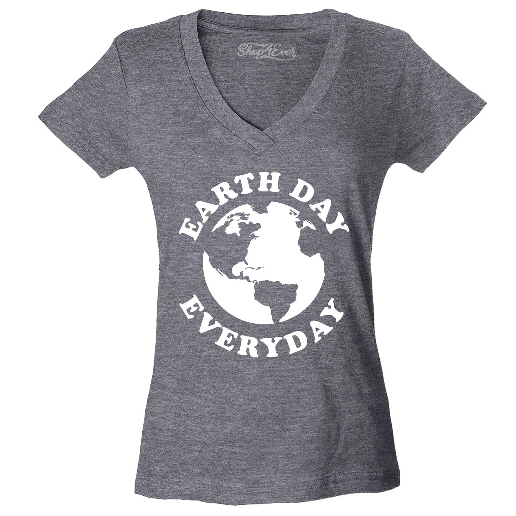 Earth Day Everyday Women's V-Neck T-Shirt Slim Fit