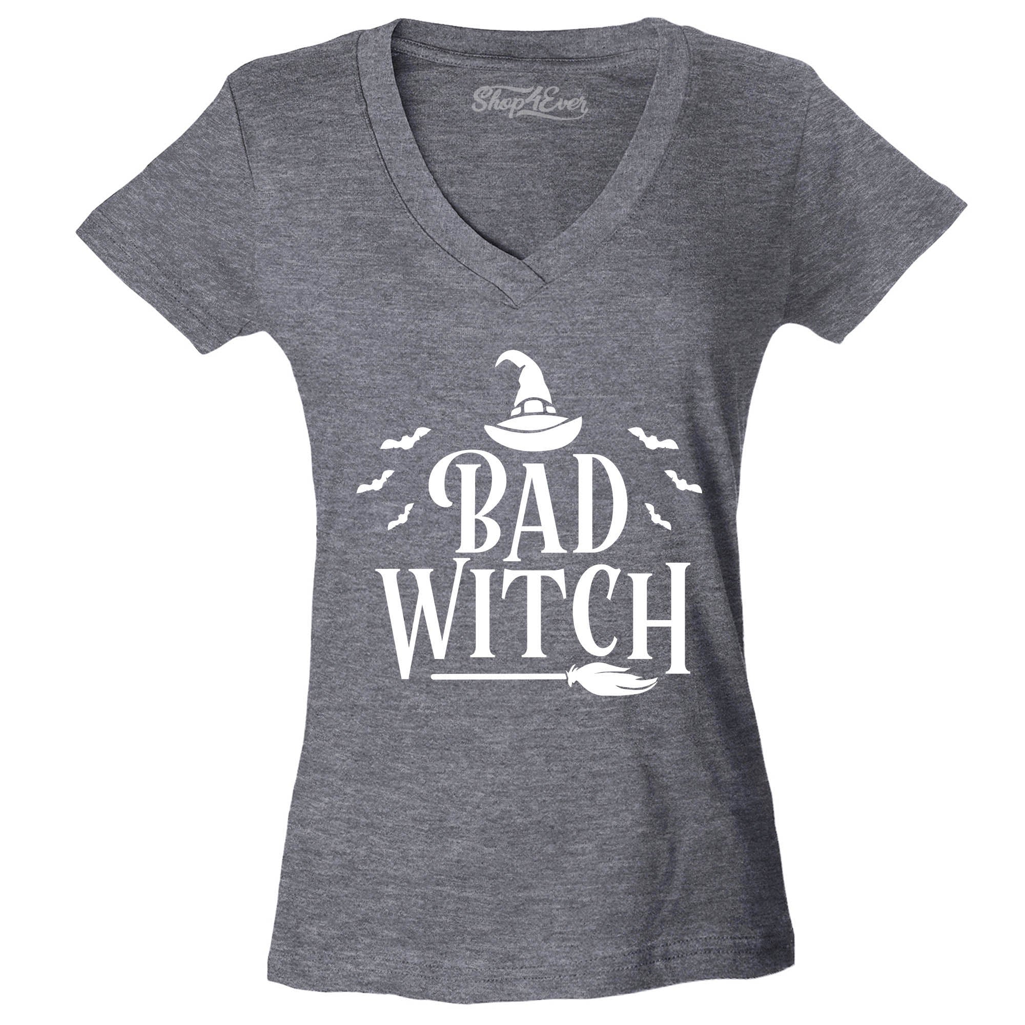 Good Witch ~ Bad Witch Matching Halloween Costume Women's V-Neck T-Shirt Slim Fit