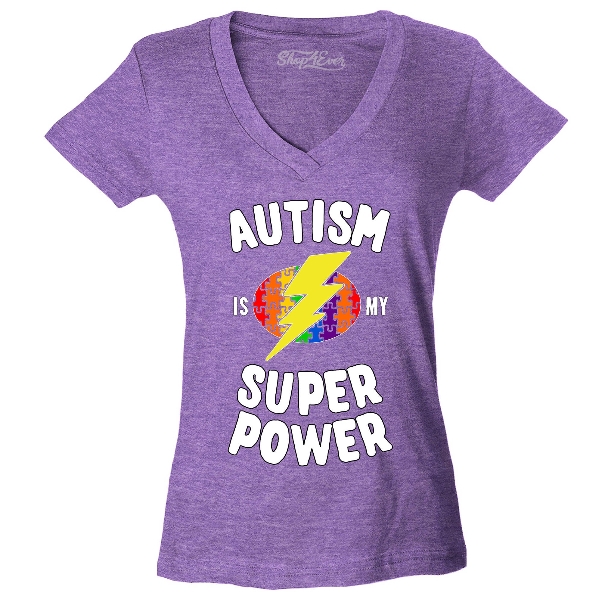 Autism is My Super Power Women's V-Neck T-Shirt Autism Awareness Shirts