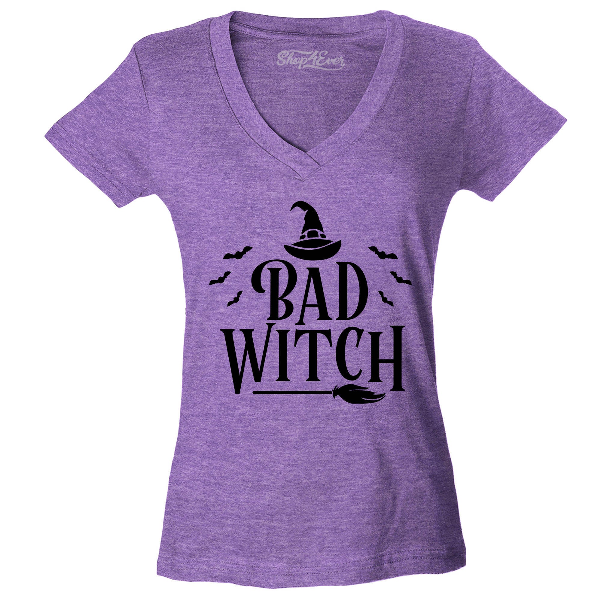 Good Witch ~ Bad Witch Matching Halloween Costume Women's V-Neck T-Shirt Slim Fit