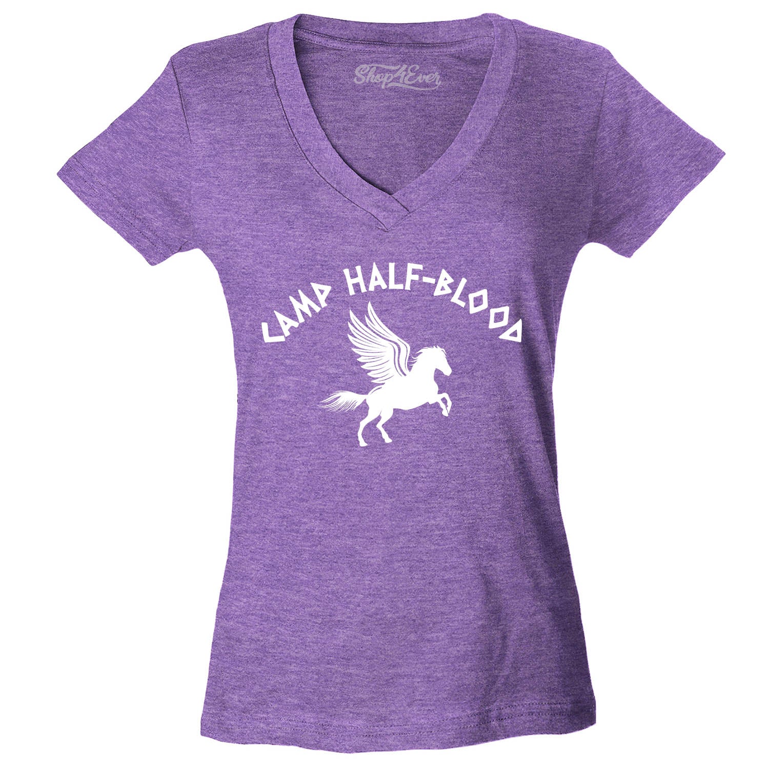 Camp Half Blood White Women's V-Neck T-Shirt Slim FIT