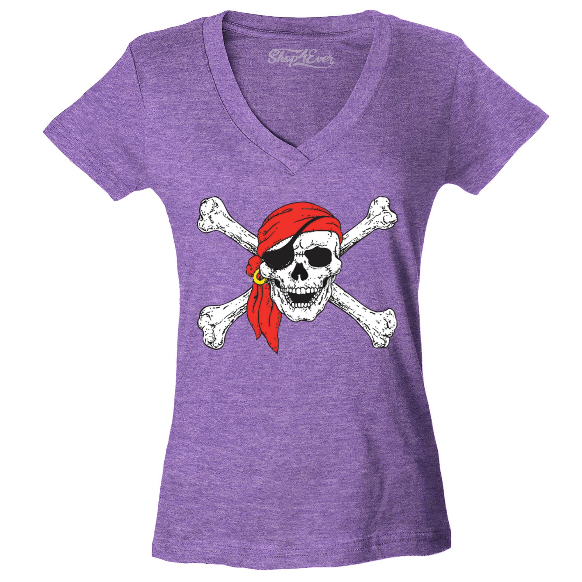 Pirate Buccaneer Costume Women's V-Neck T-Shirt Slim FIT