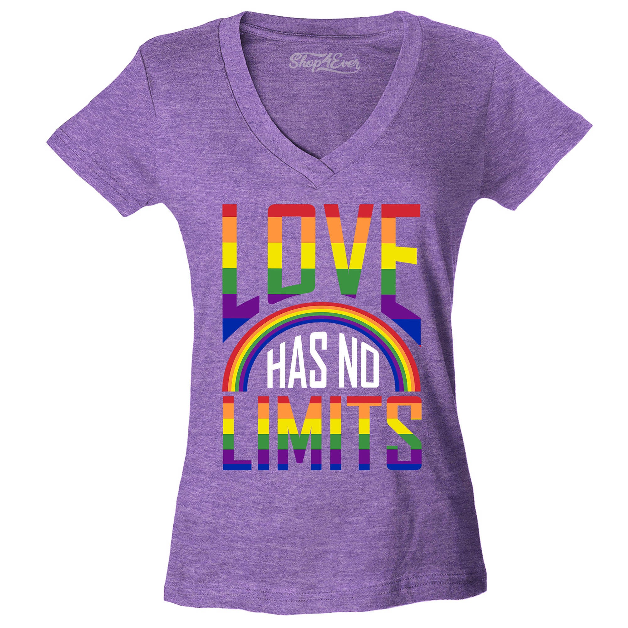 Love Has No Limits ~ Gay Pride Women's V-Neck T-Shirt Slim Fit