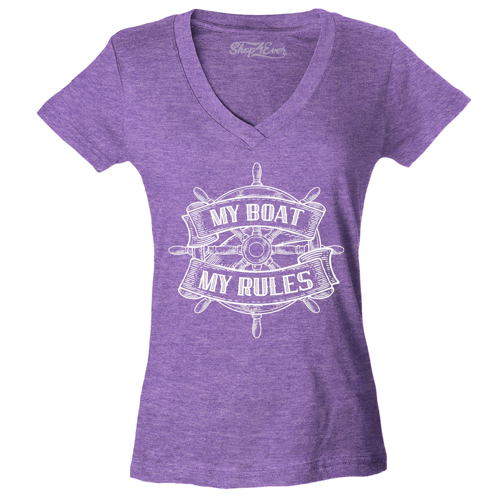 My Boat My Rules Women's V-Neck T-Shirt Slim Fit