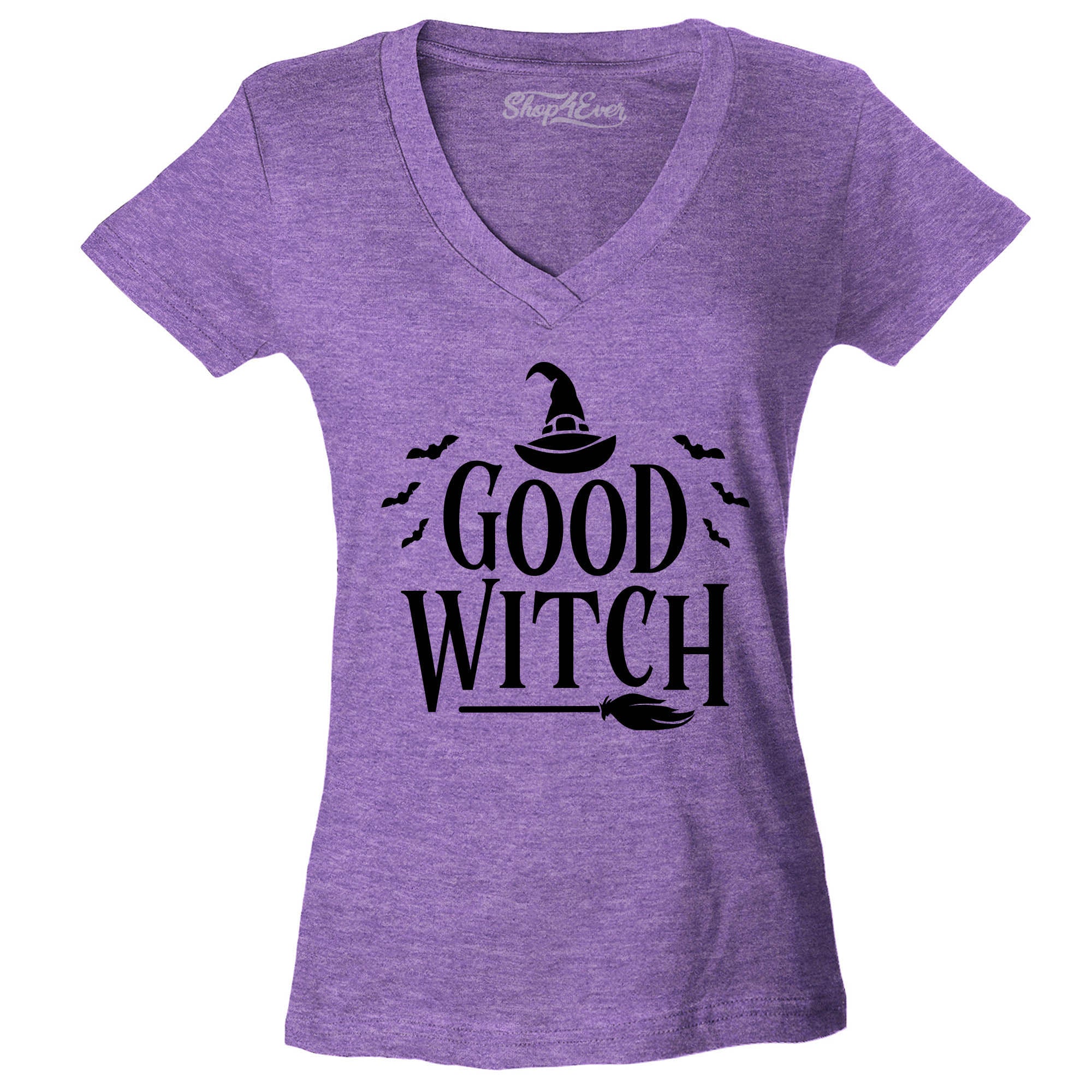 Good Witch ~ Bad Witch Matching Halloween Costume Women's V-Neck T-Shirt Slim Fit