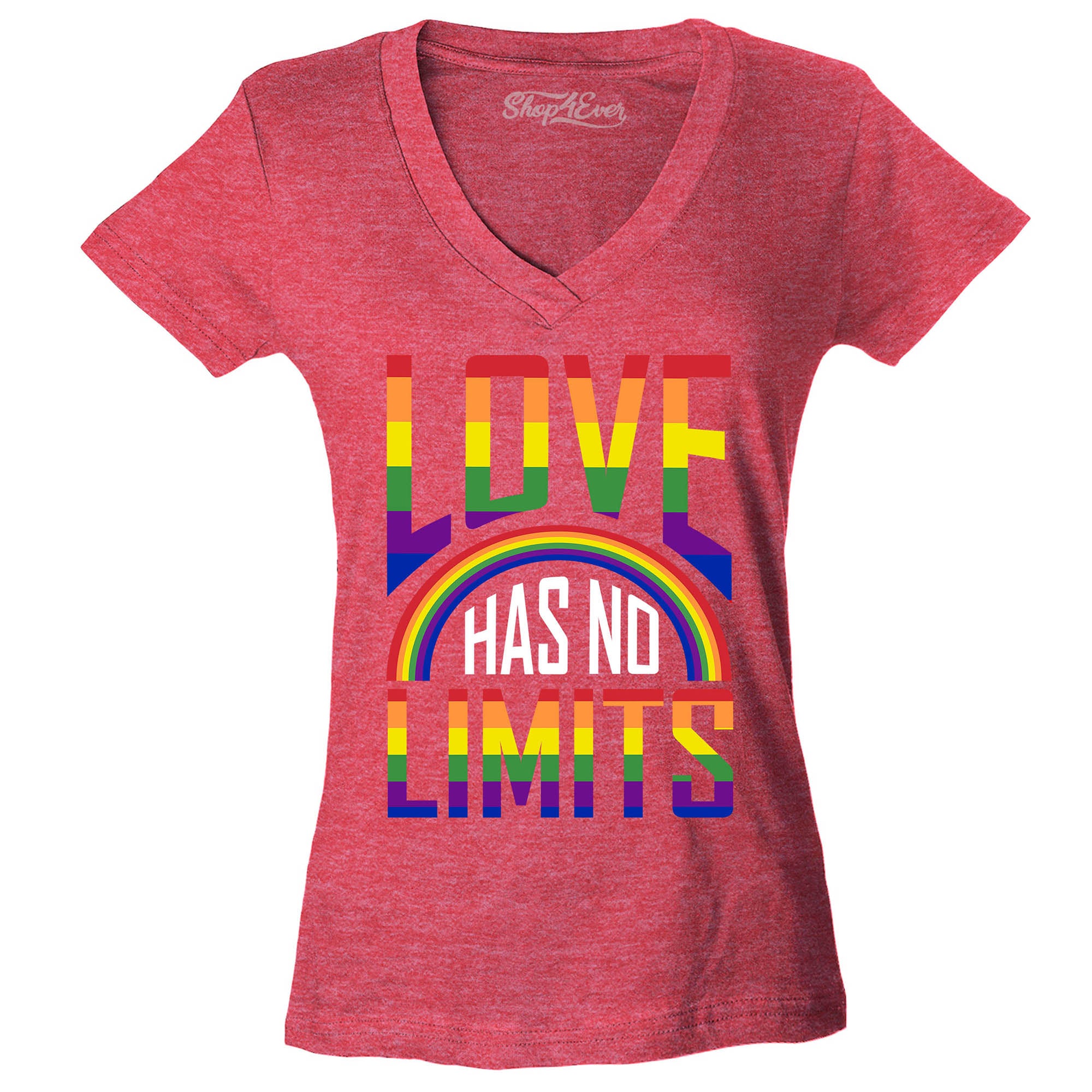 Love Has No Limits ~ Gay Pride Women's V-Neck T-Shirt Slim Fit