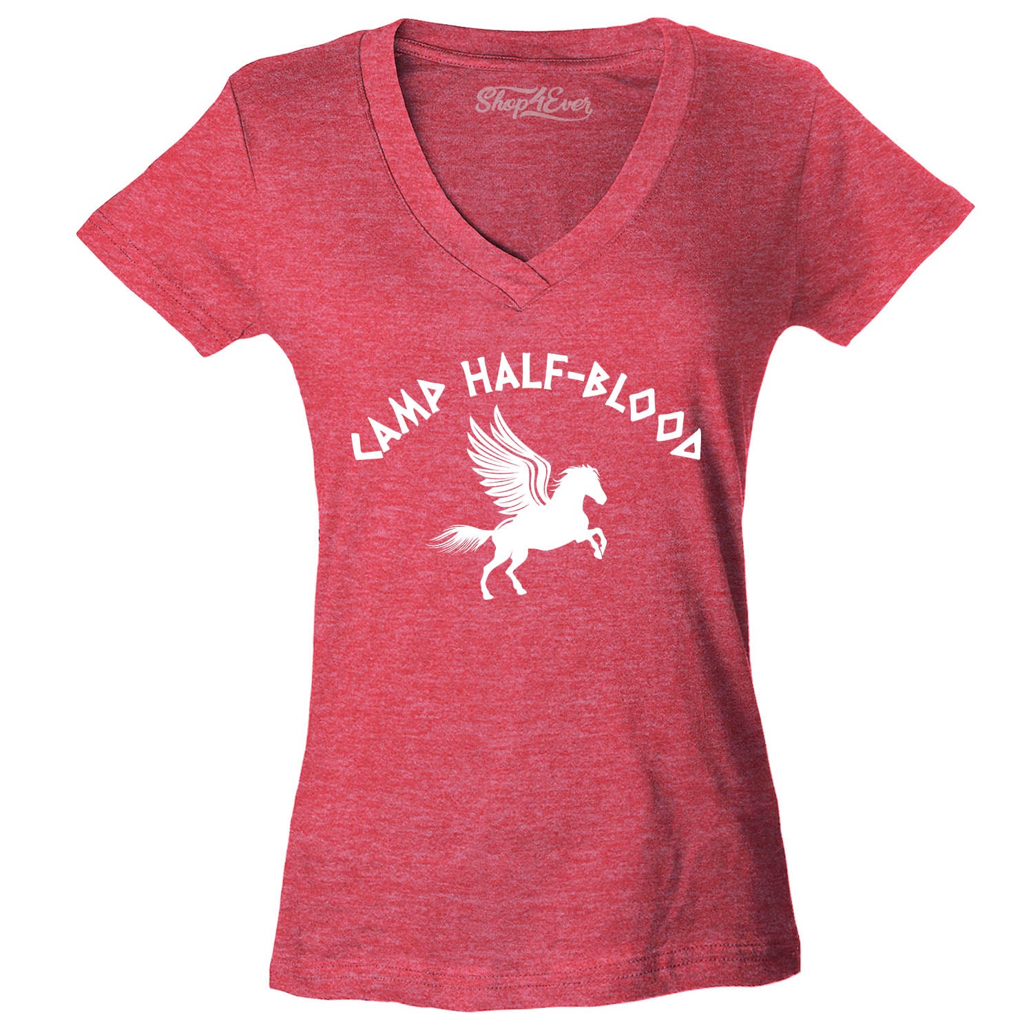 Camp Half Blood White Women's V-Neck T-Shirt Slim FIT