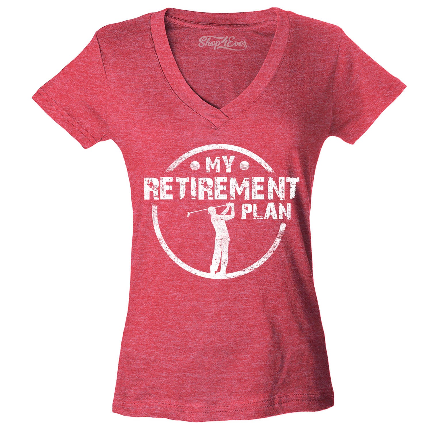 My Retirement Plan Golfing Women's V-Neck T-Shirt Slim Fit