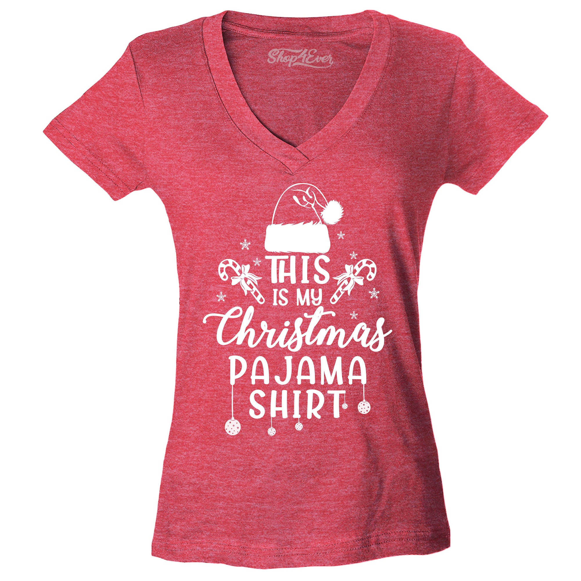 This is My Christmas Pajama  Women's V-Neck T-Shirt Slim Fit