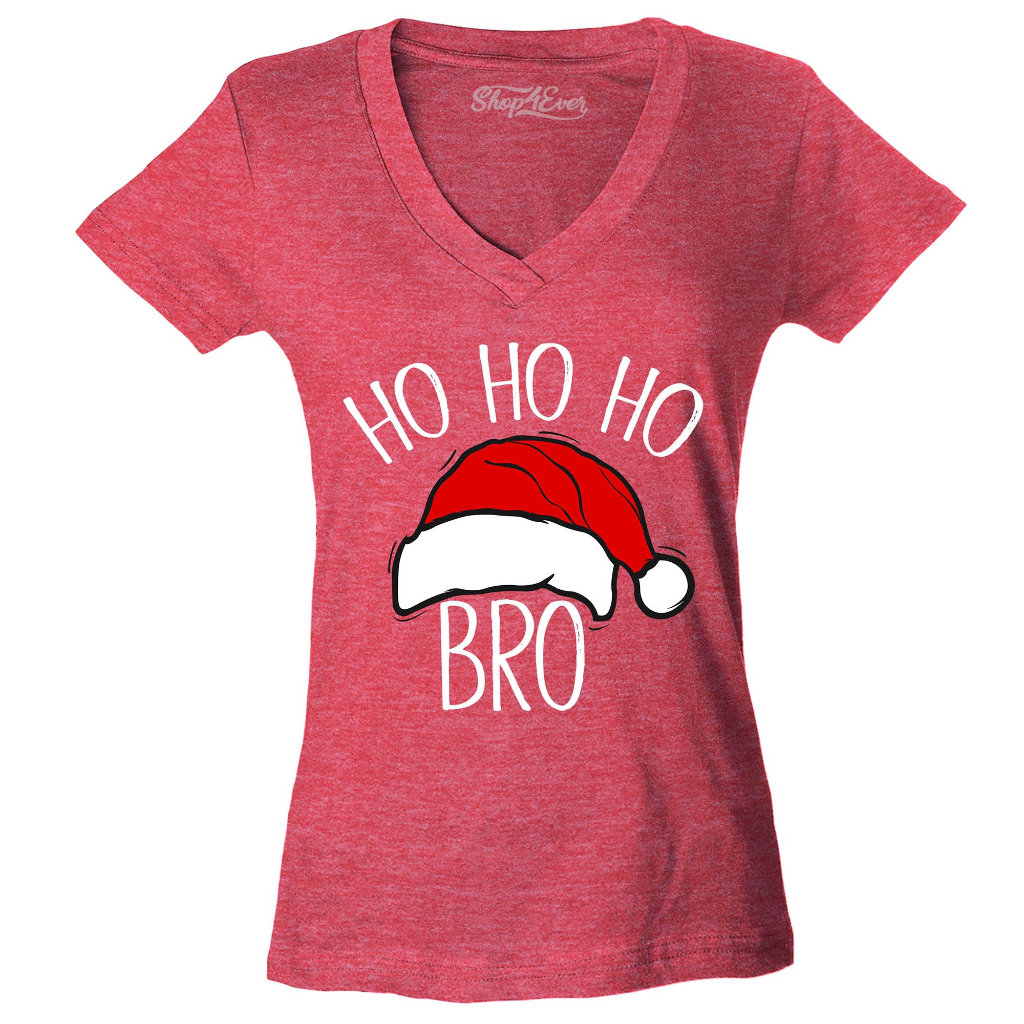 Ho Ho Ho Bro Santa Claus Women's V-Neck T-Shirt Slim Fit