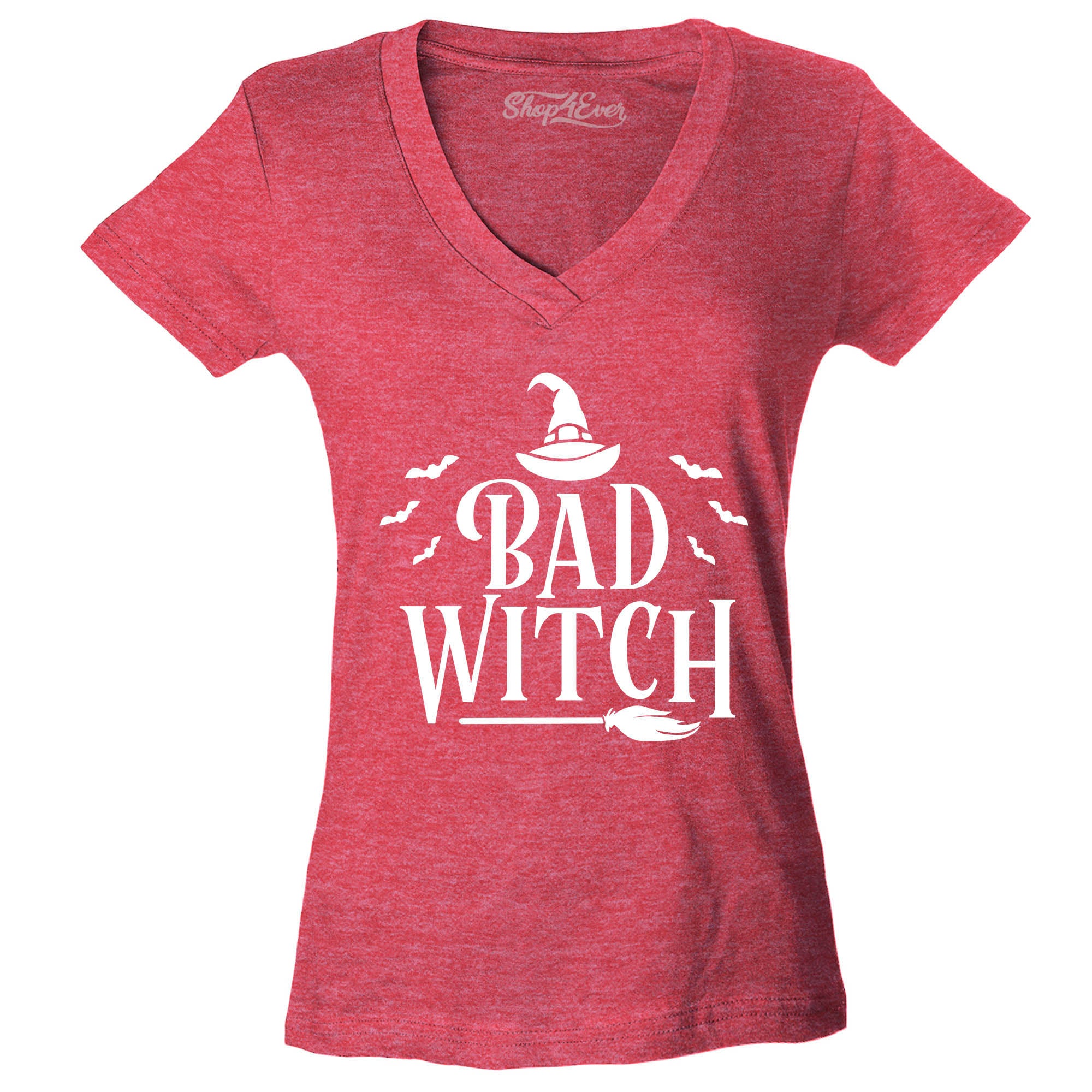 Good Witch ~ Bad Witch Matching Halloween Costume Women's V-Neck T-Shirt Slim Fit