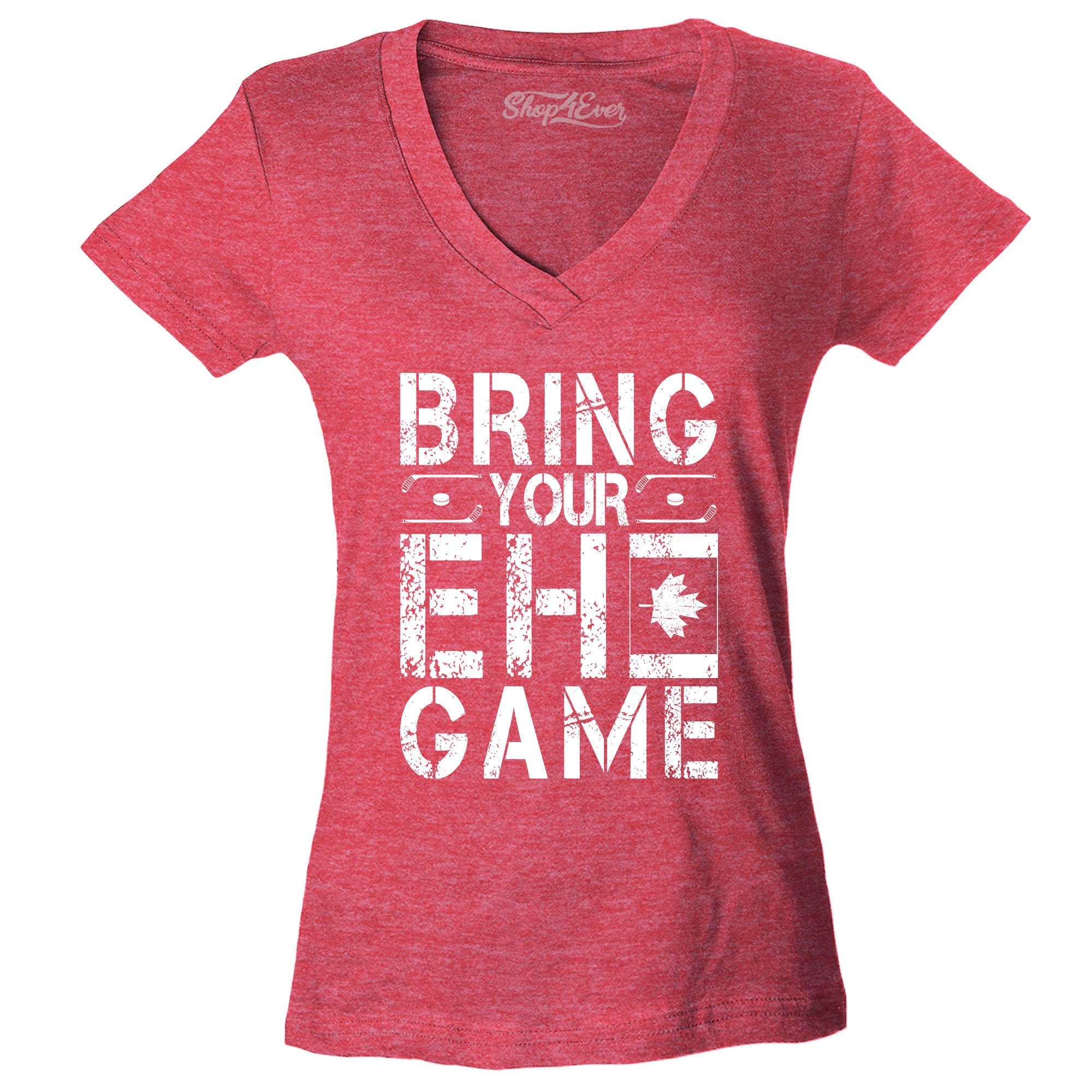 Bring Your EH Game Canada Women's V-Neck T-Shirt Slim Fit