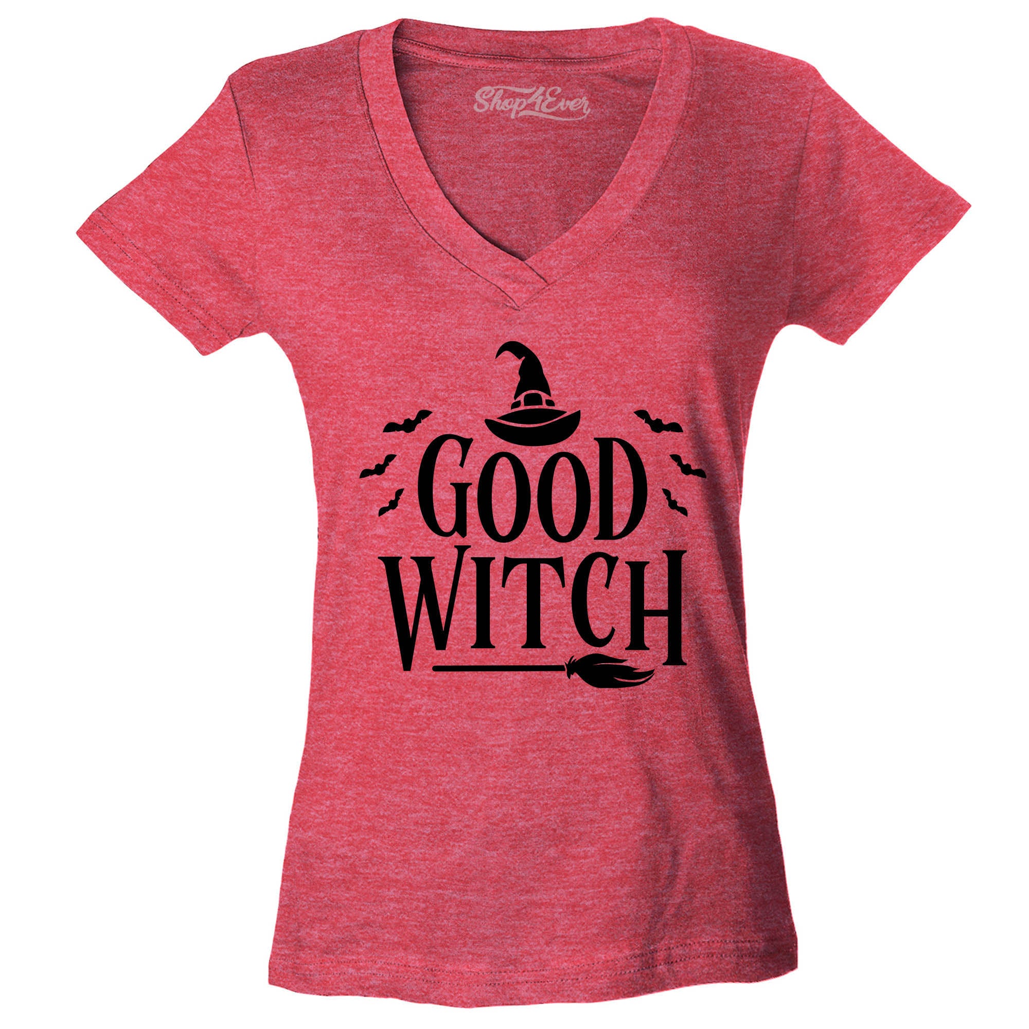 Good Witch ~ Bad Witch Matching Halloween Costume Women's V-Neck T-Shirt Slim Fit