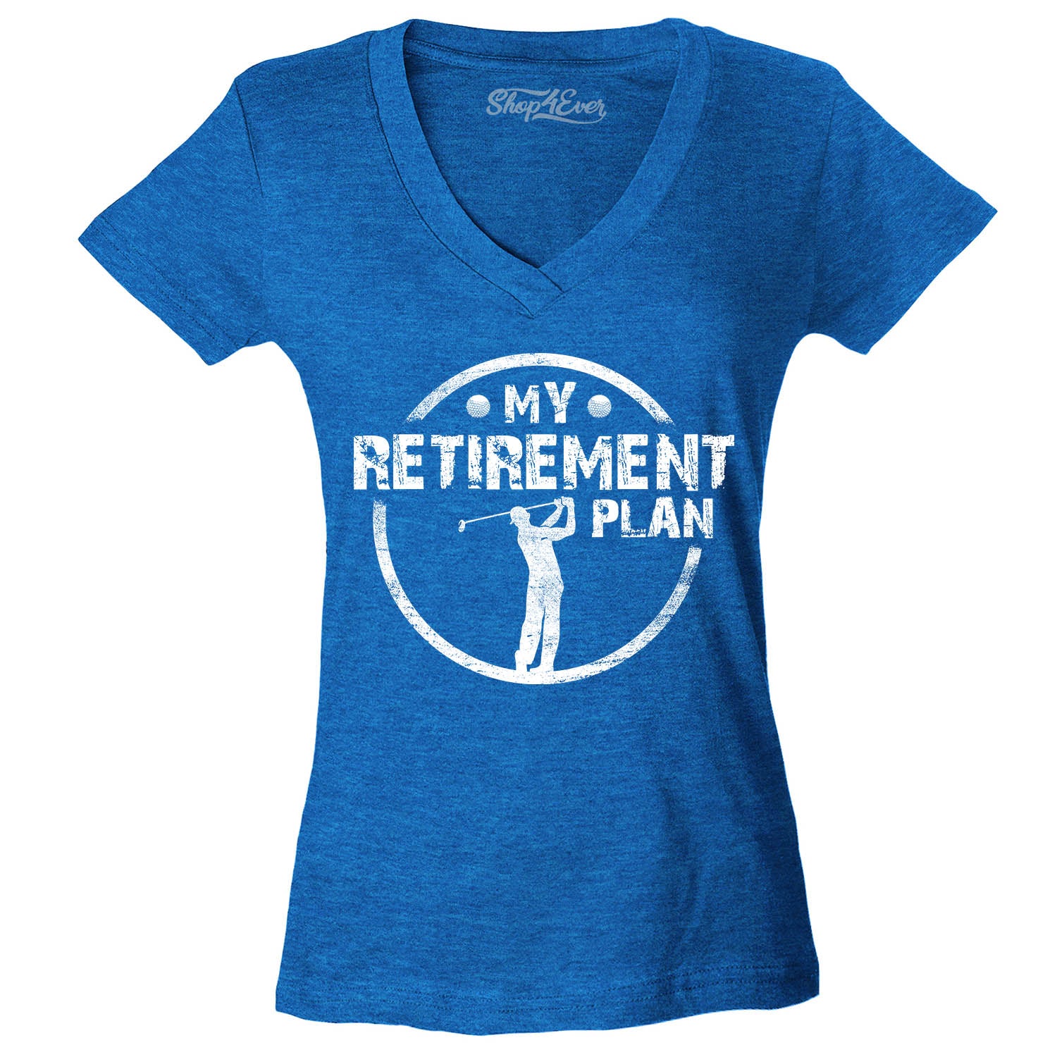 My Retirement Plan Golfing Women's V-Neck T-Shirt Slim Fit