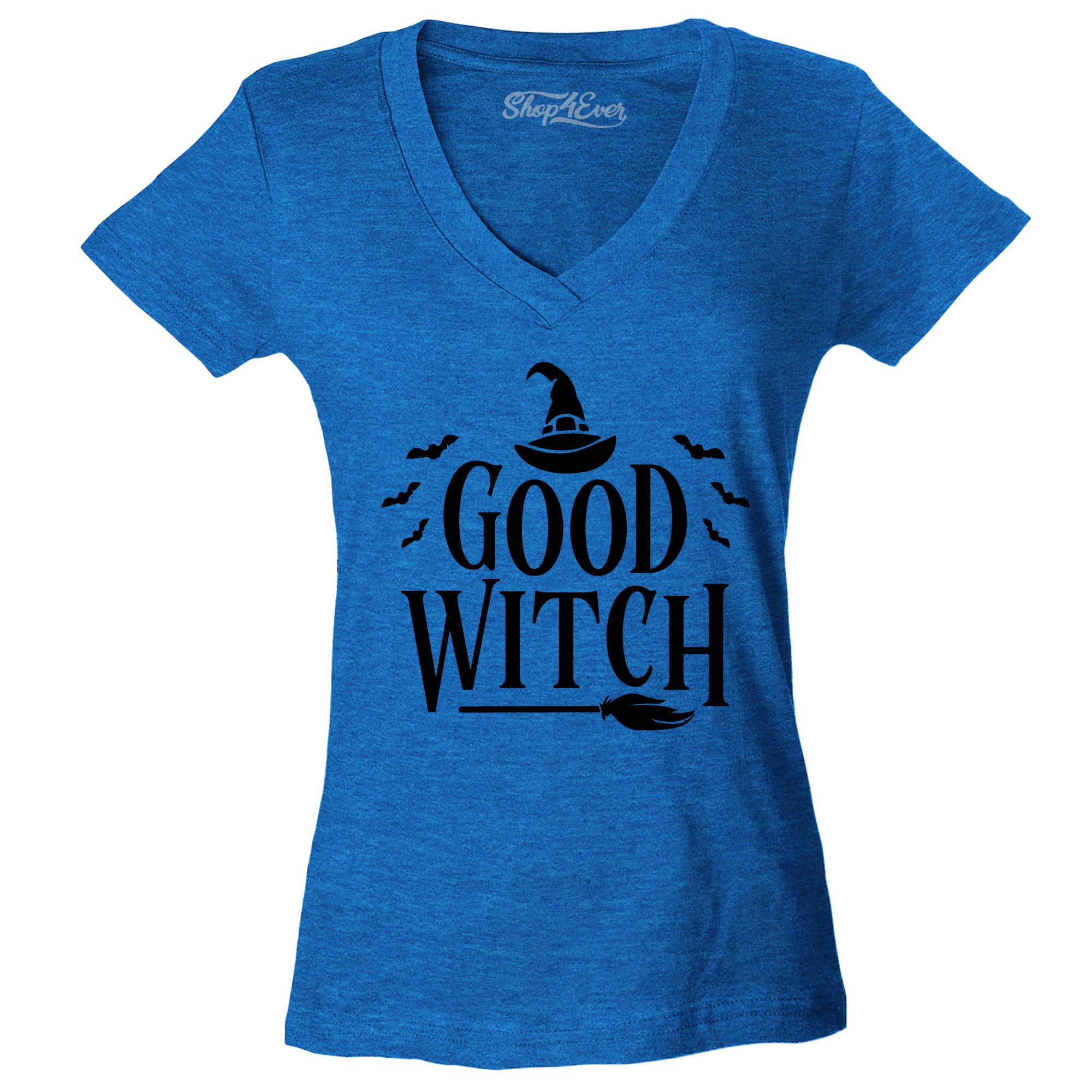 Good Witch ~ Bad Witch Matching Halloween Costume Women's V-Neck T-Shirt Slim Fit