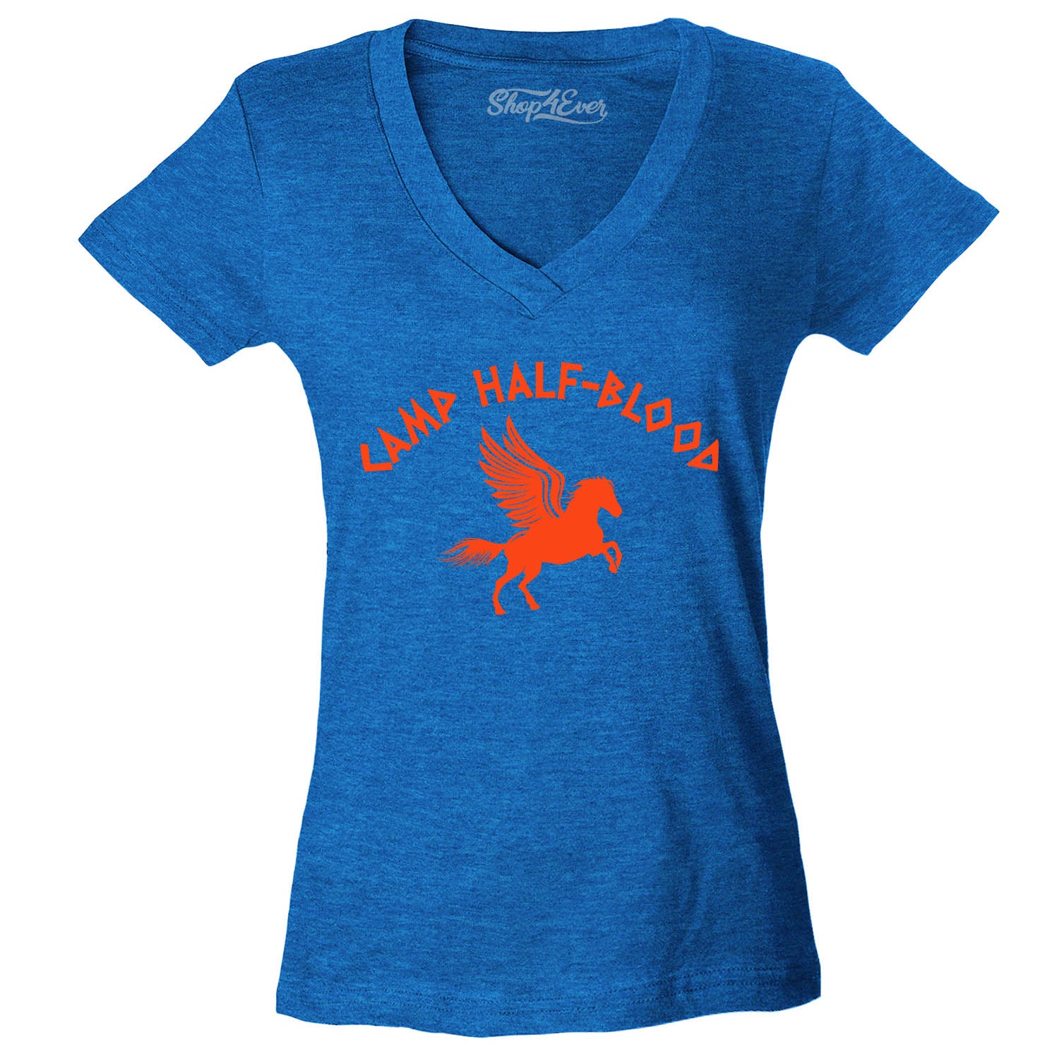 Camp Half Blood Orange Women's V-Neck T-Shirt Slim FIT