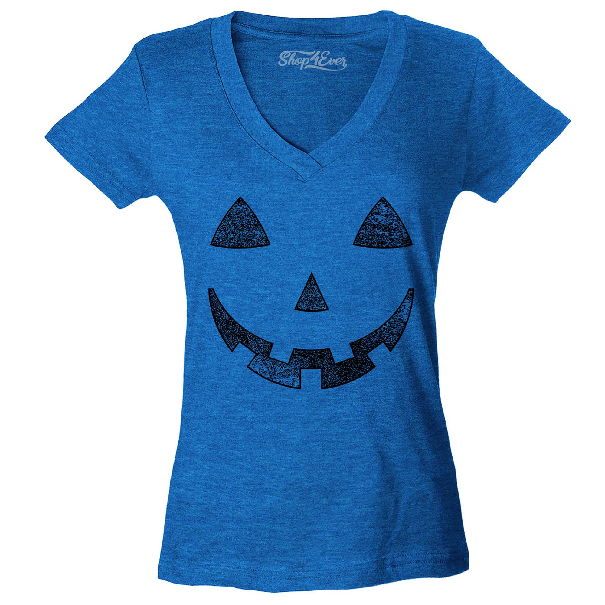 ack O' Lantern Halloween Pumpkin Costume Women's V-Neck T-Shirt Slim Fit