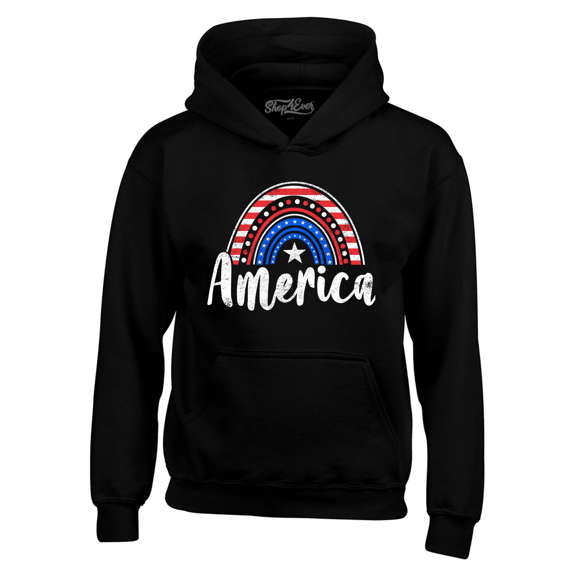 America Patriotic Rainbow 4th of July Hoodie Sweatshirts