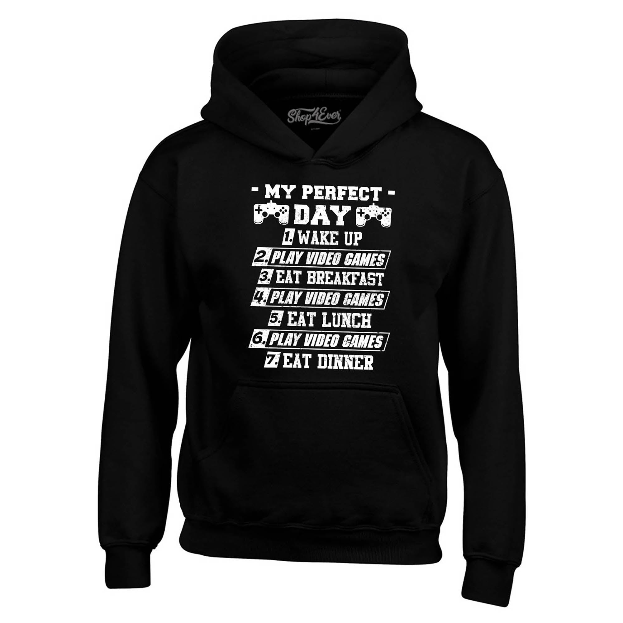 My Perfect Day Video Games Gamer Hoodie Sweatshirts
