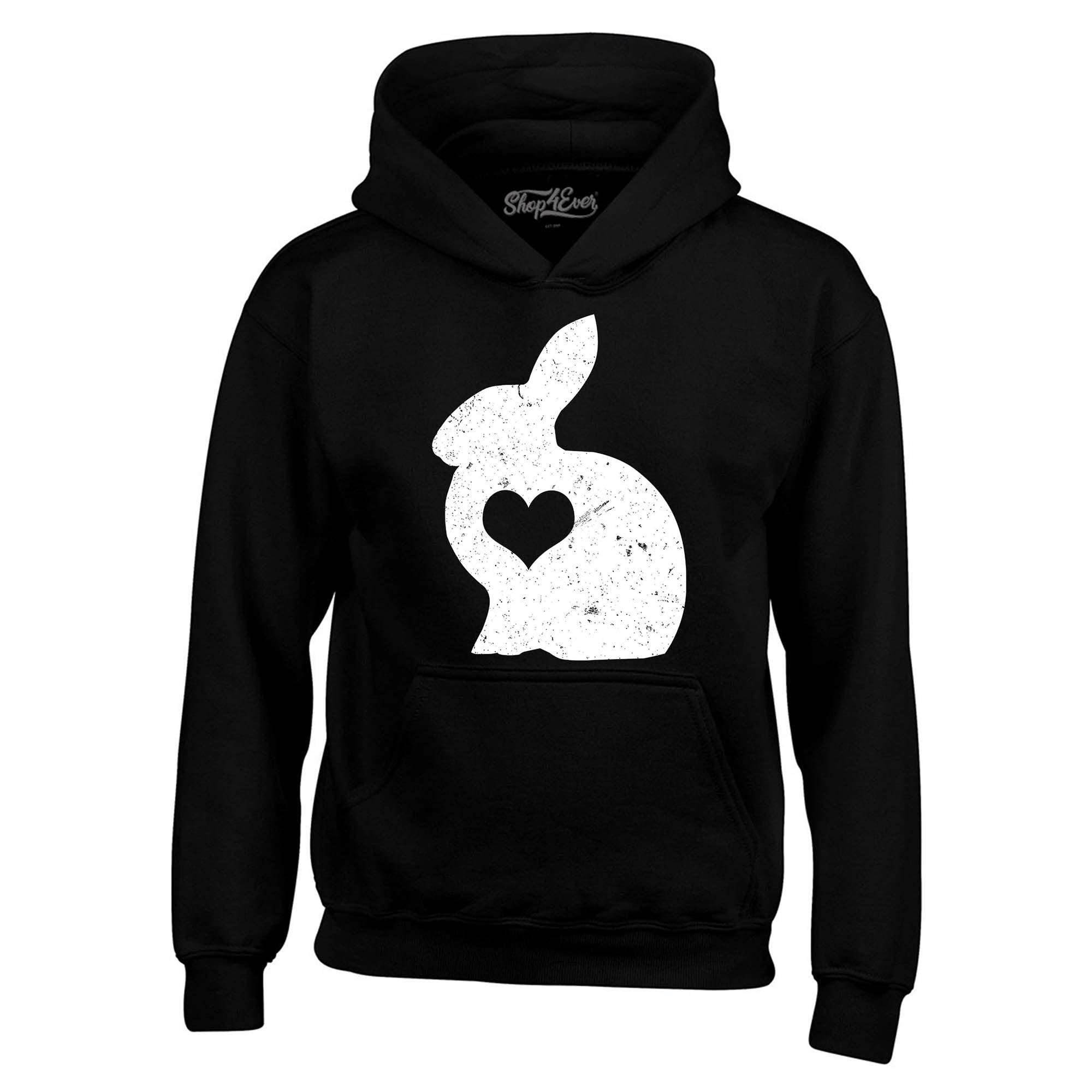 Easter Bunny Rabbit with Heart Hoodie Sweatshirts