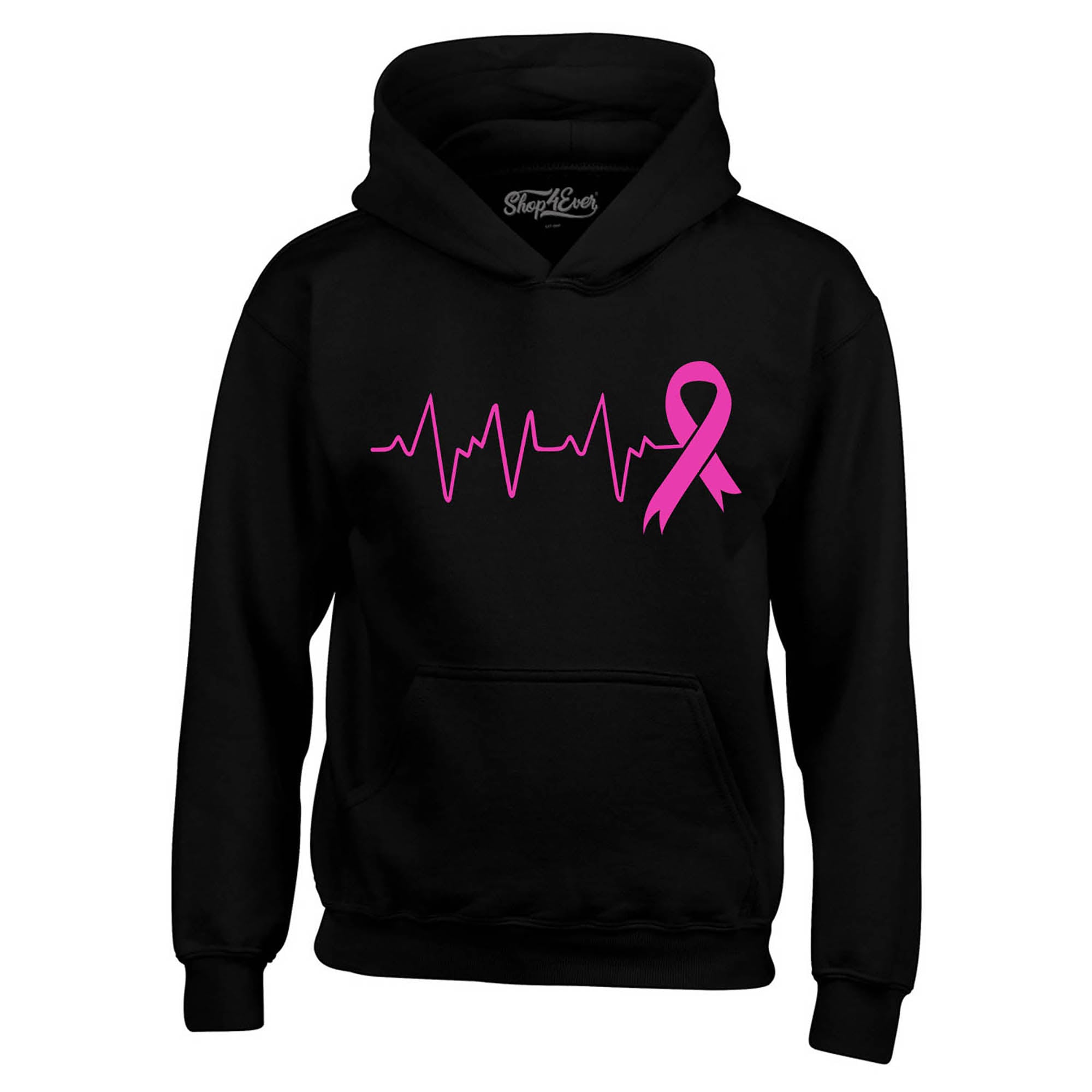 Heartbeat Pink Ribbon Breast Cancer Awareness Hoodie Sweatshirts