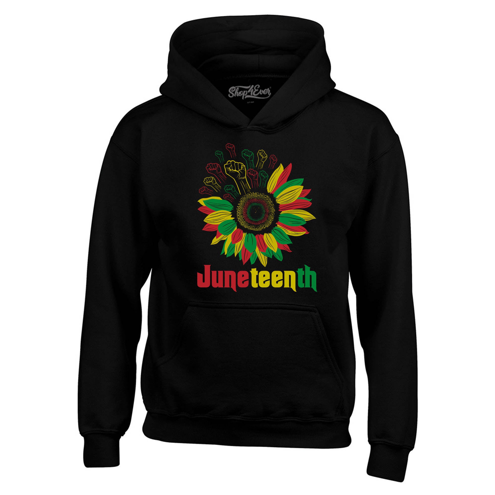 Juneteenth Black Fist Flower Power June 19th 1865 Hoodie Sweatshirts