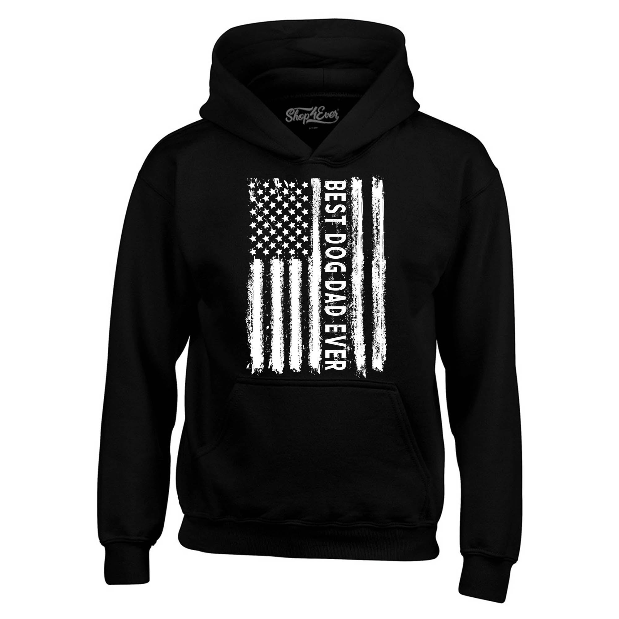 Best Dog Dad Ever American Flag Patriotic Hoodie Sweatshirts