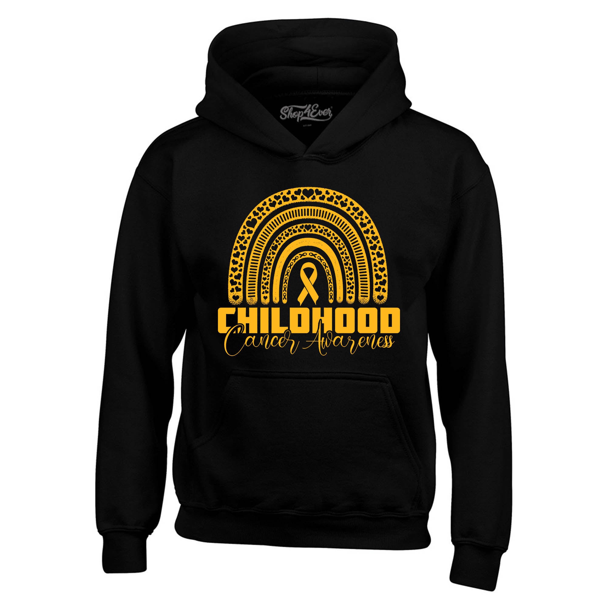 Childhood Cancer Awareness Gold Rainbow Hoodie Sweatshirts