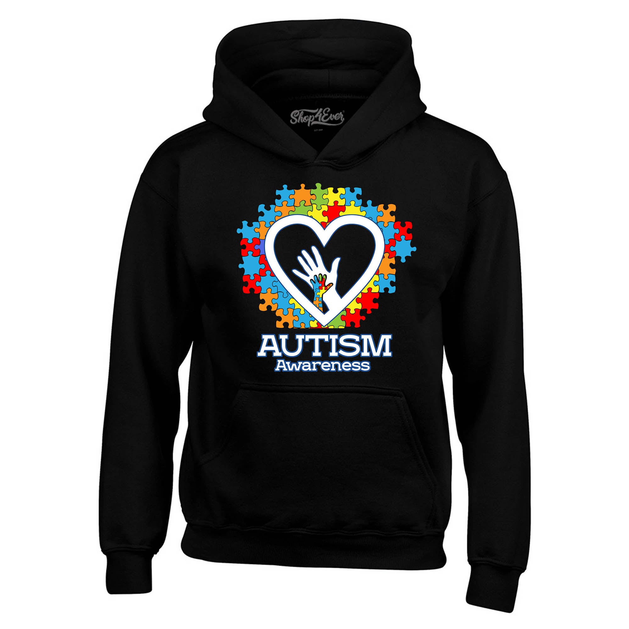 Autism Awareness Hands in Heart Hoodie Sweatshirts